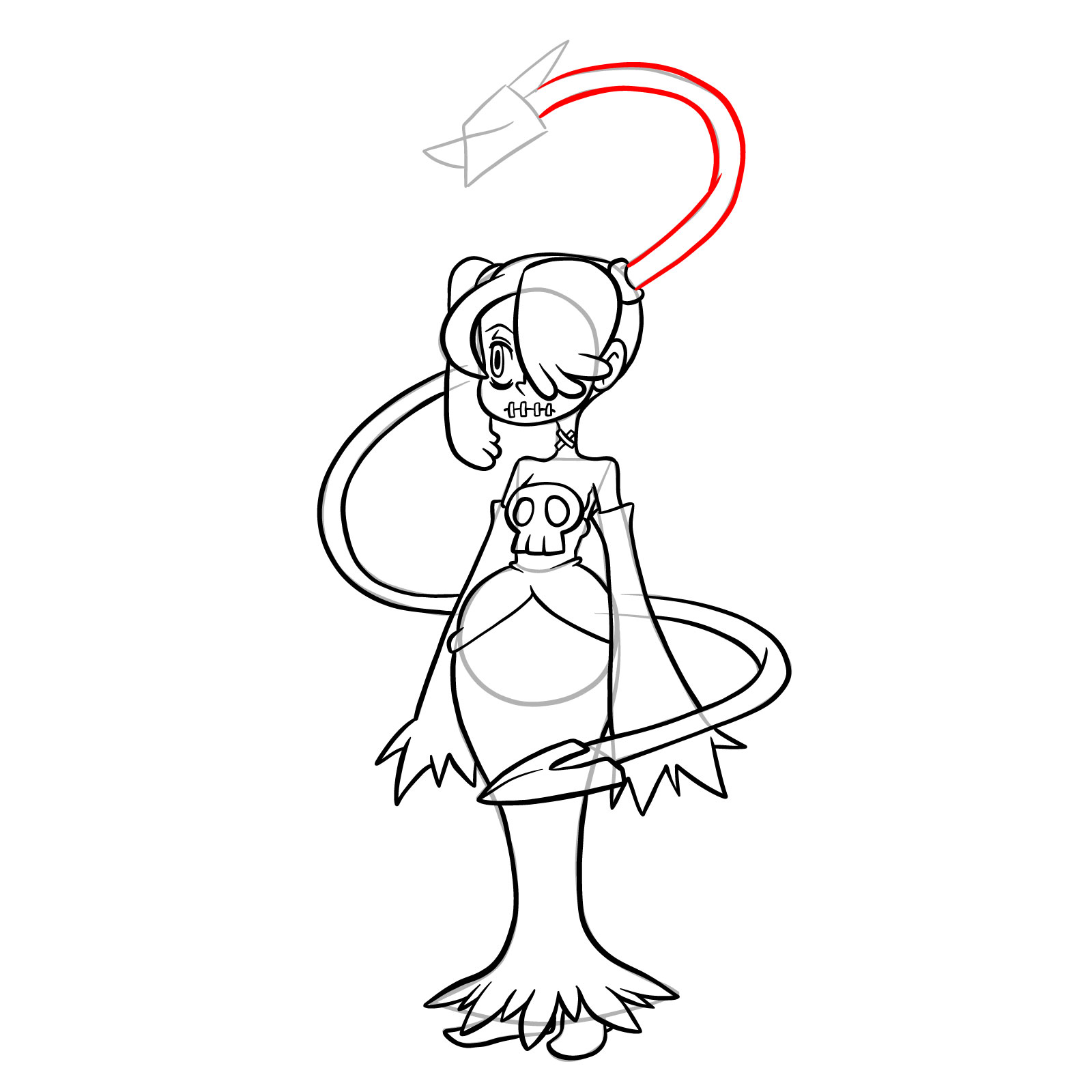 How to draw Squigly from Skullgirls - step 29