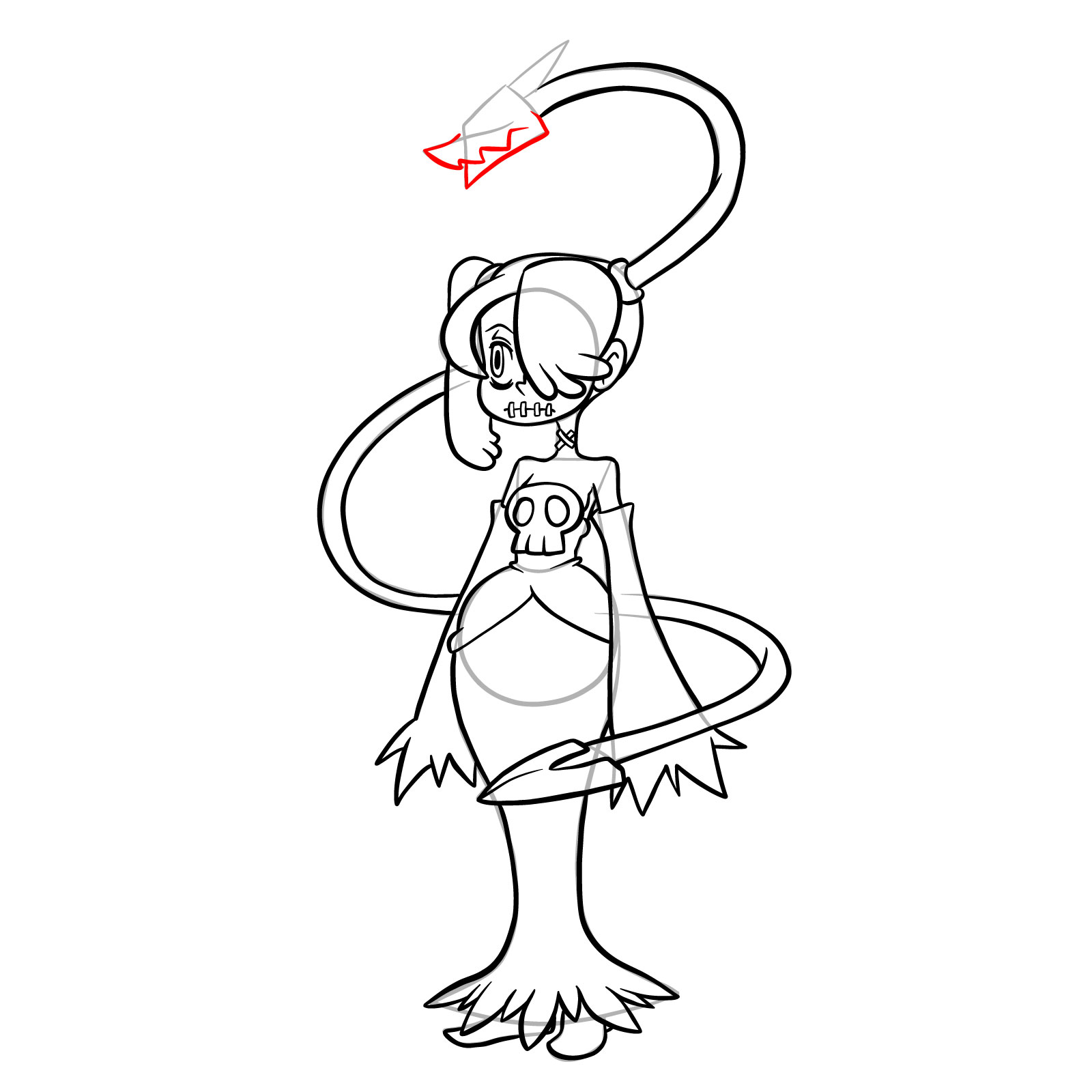 How to draw Squigly from Skullgirls - step 30