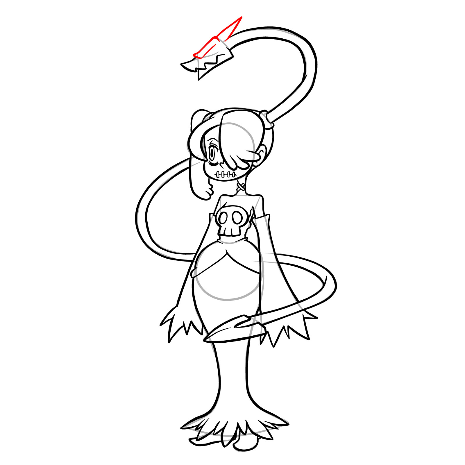 How to draw Squigly from Skullgirls - step 31