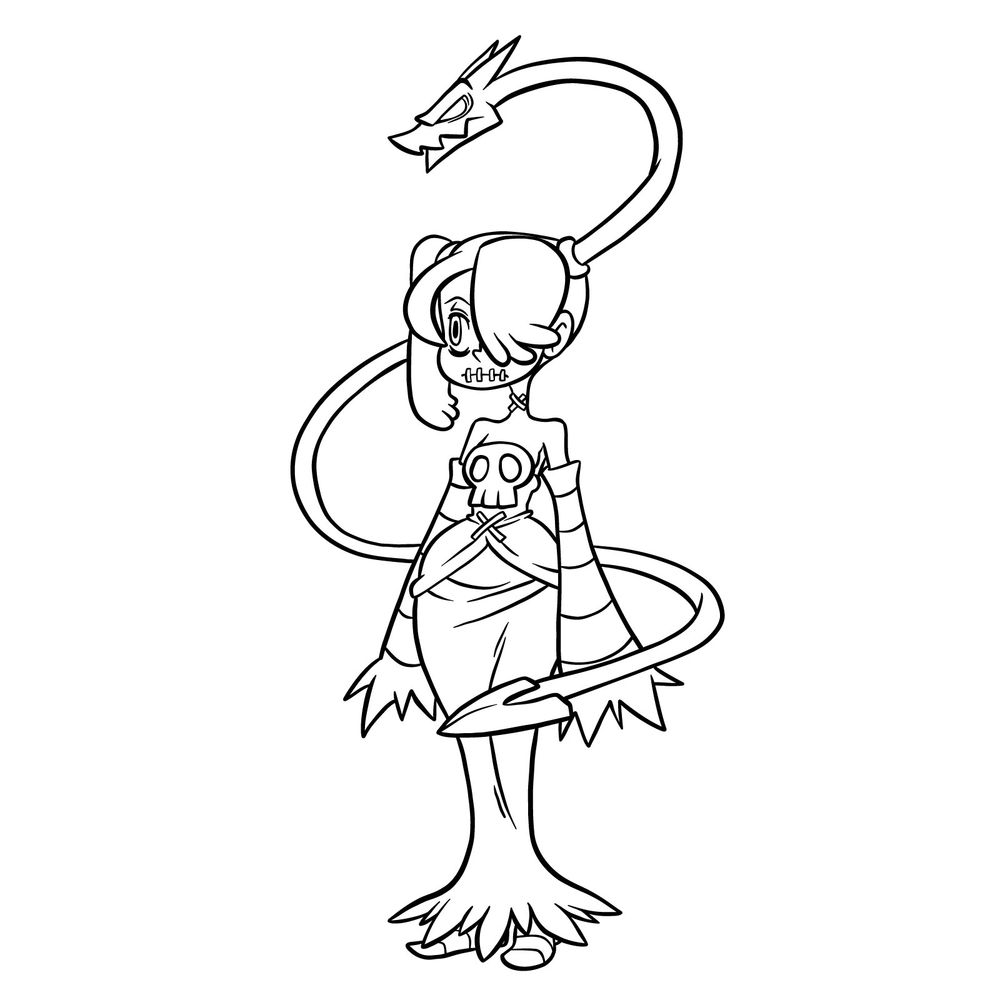 How to draw Squigly from Skullgirls