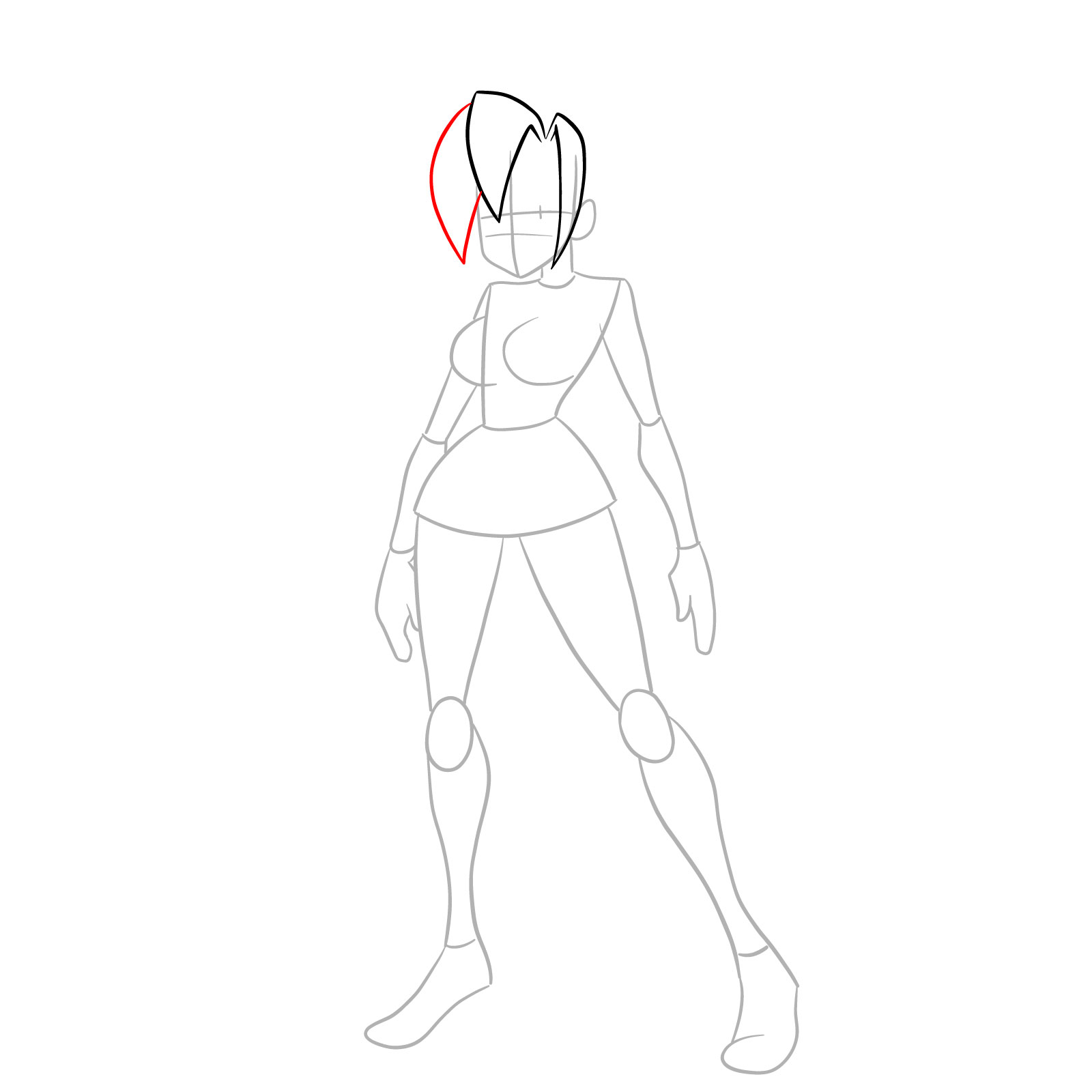 How to draw Valentine from Skullgirls - step 06