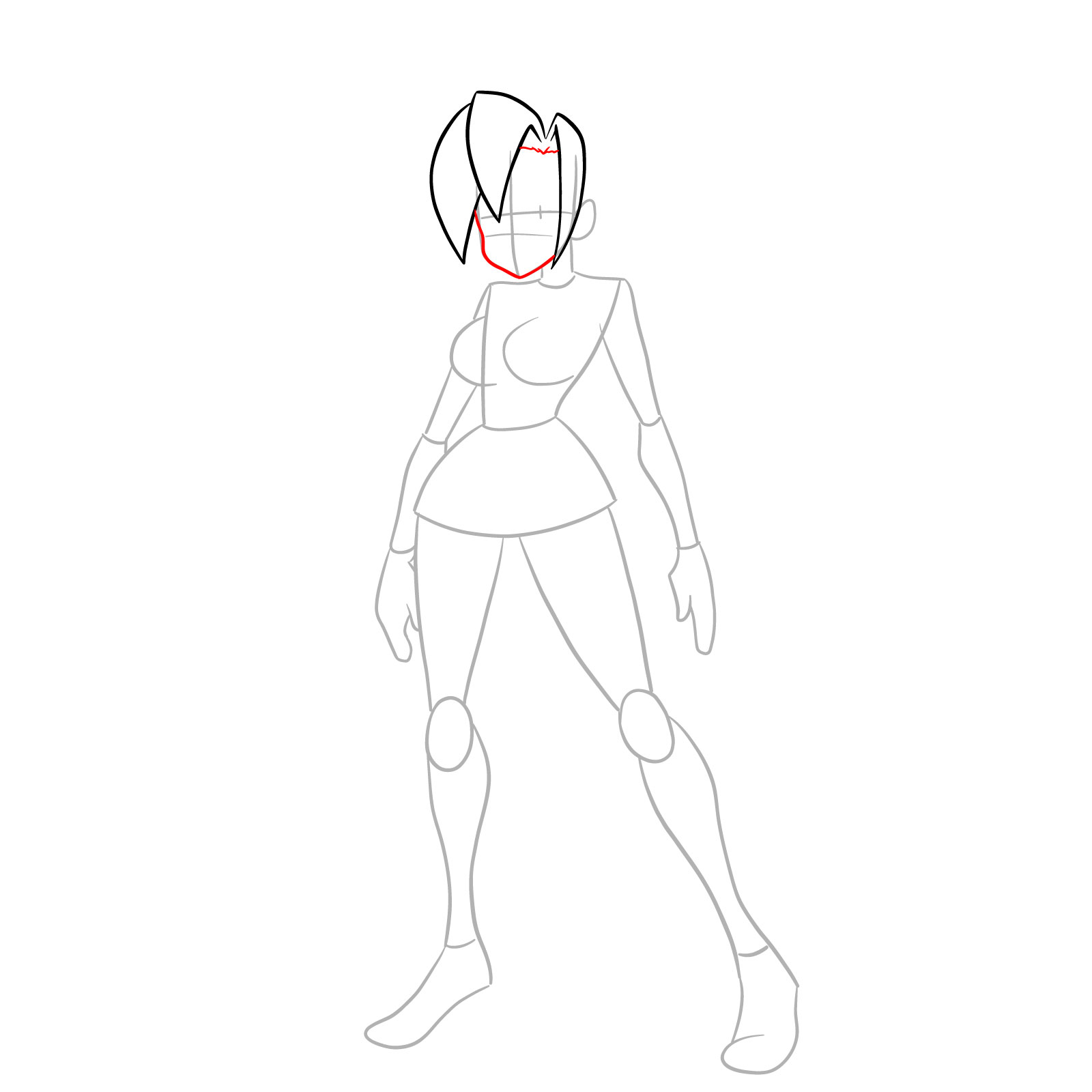 How to draw Valentine from Skullgirls - step 07