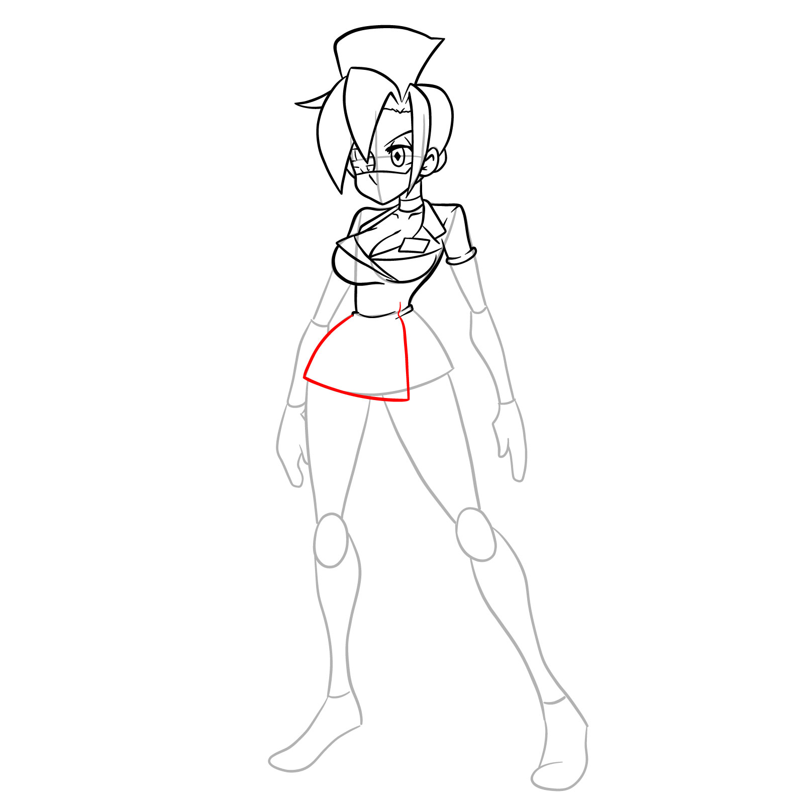 How to draw Valentine from Skullgirls - step 19