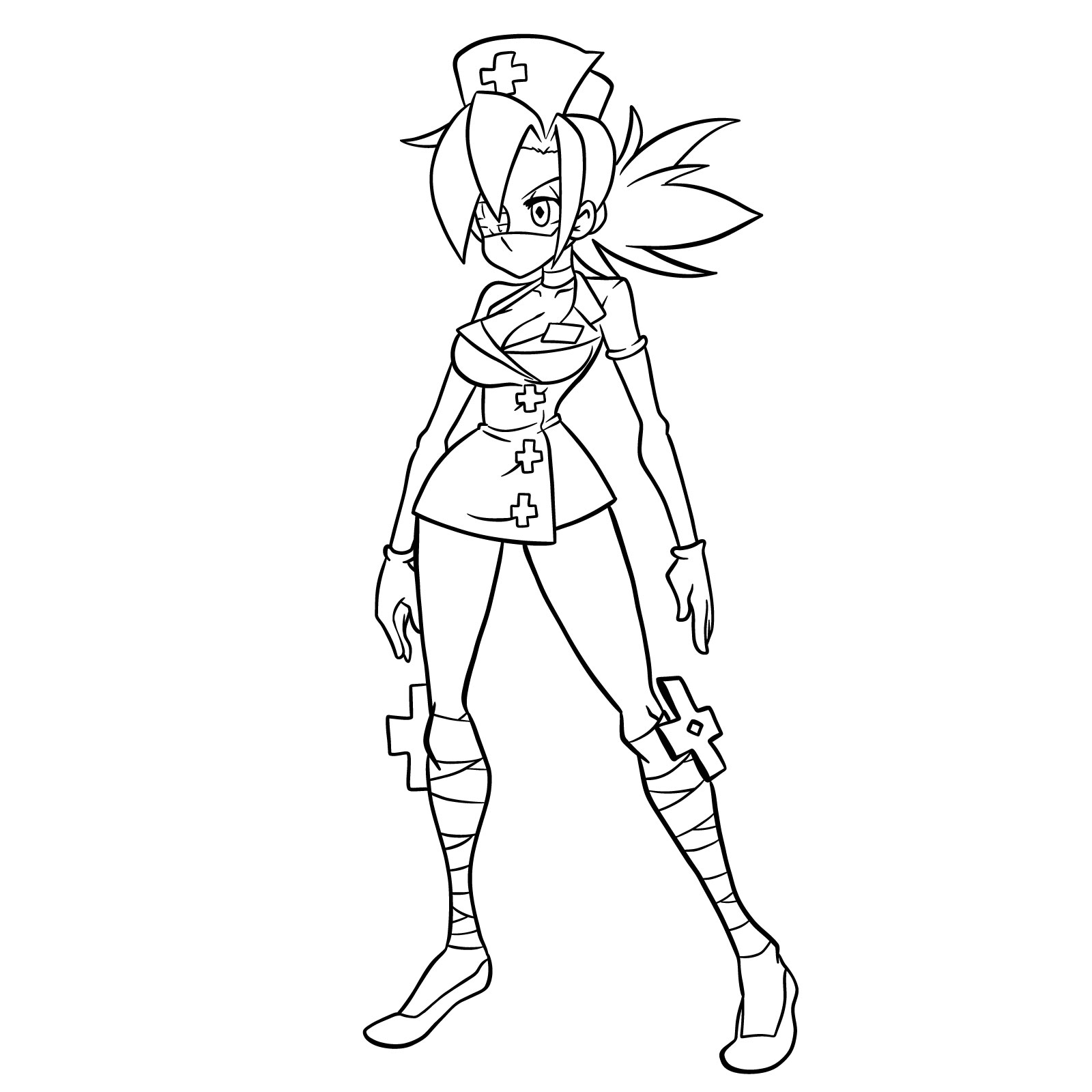 How to draw Valentine from Skullgirls - final step
