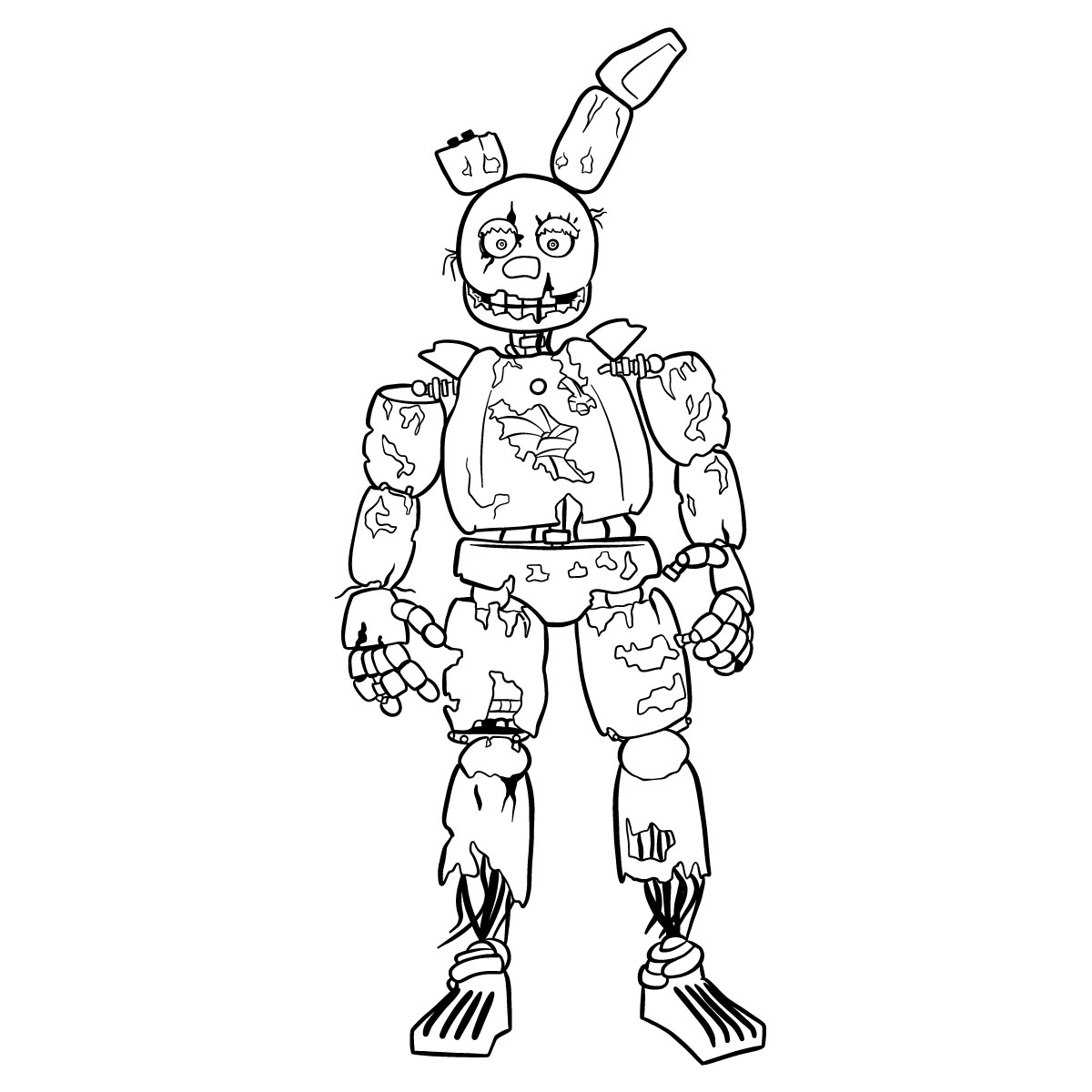 How to draw Springtrap from FNAF 3 - final step