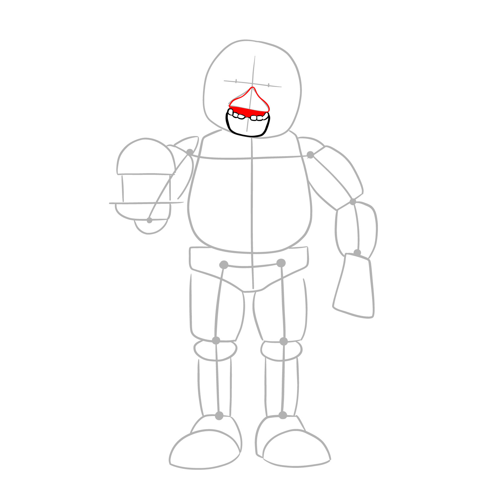 How to draw Chica with a cake (FNaF) - step 06
