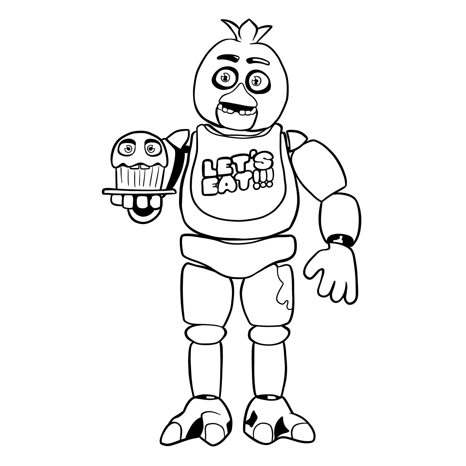 How To Draw Chica With A Cake Fnaf Sketchok