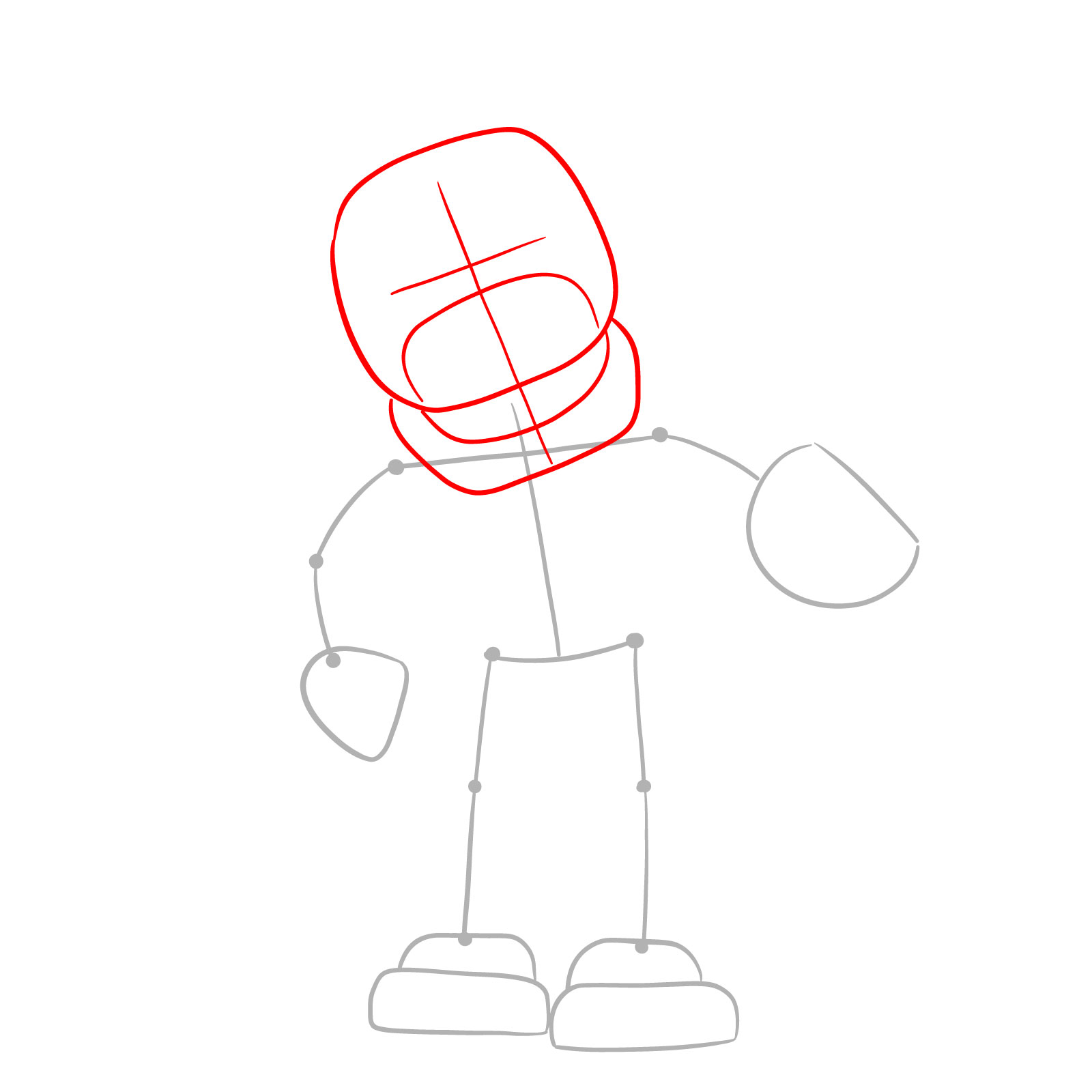 How to draw Withered Freddy (FNaF) - step 02