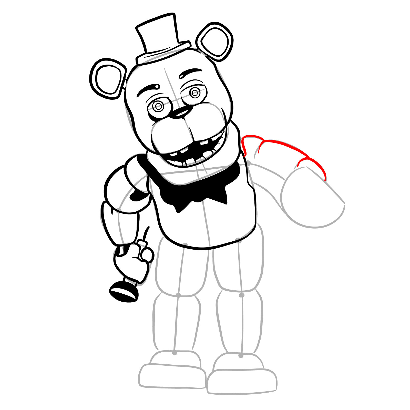 How to draw Withered Freddy (FNaF) - step 22