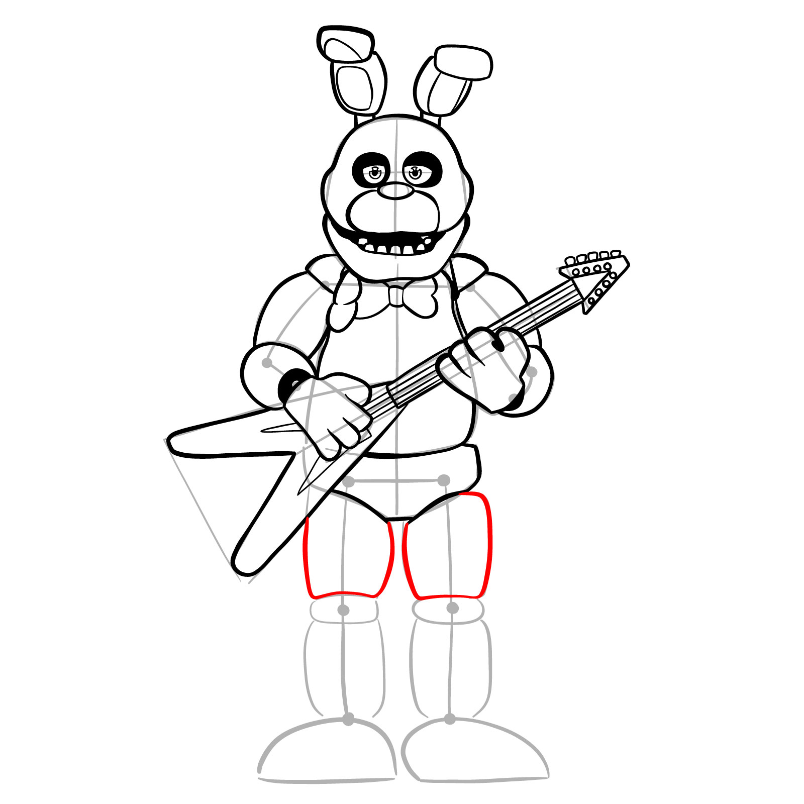 How to draw Withered Freddy (FNaF) - SketchOk