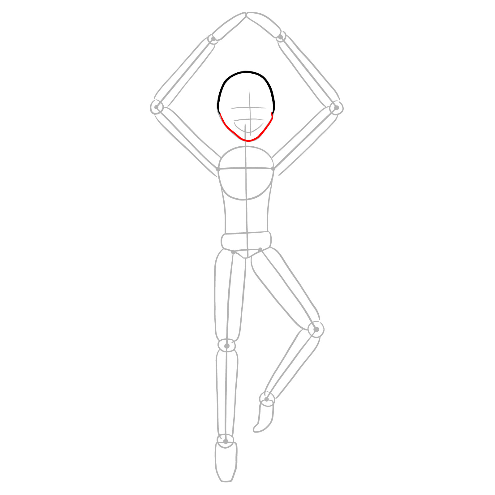 How to draw Minireena (FNaF) - step 05
