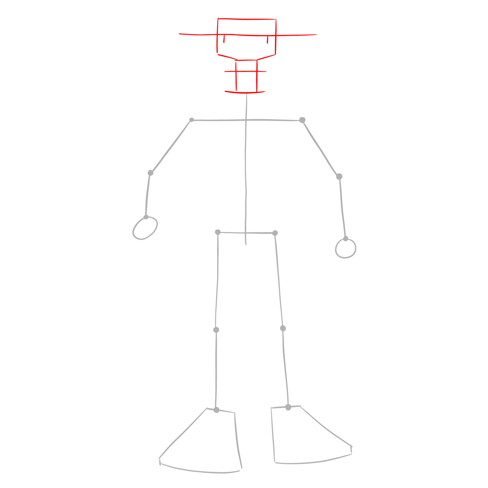 How to draw Endo-02 (FNaF) - step 02