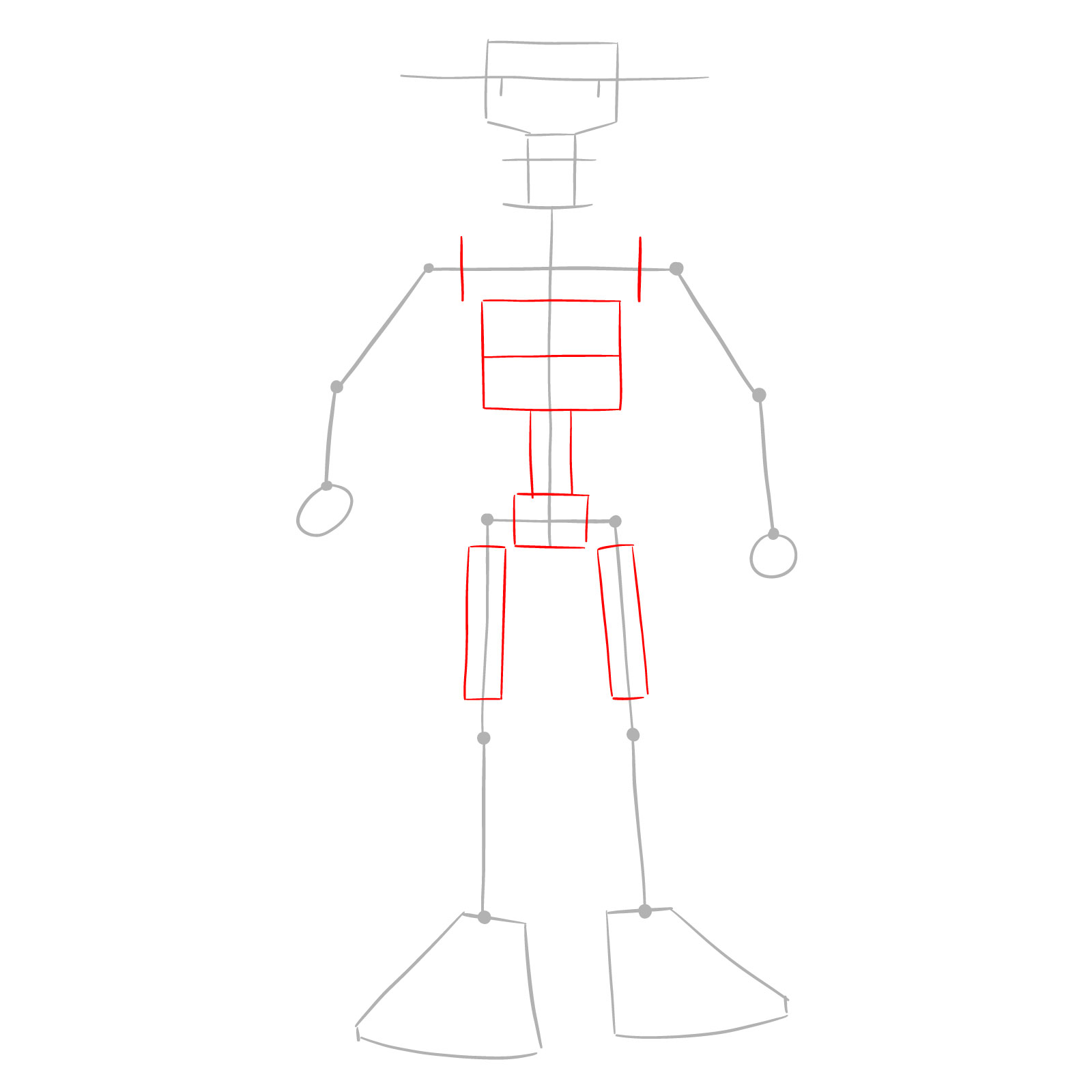 How to draw Endo-02 (FNaF) - step 03