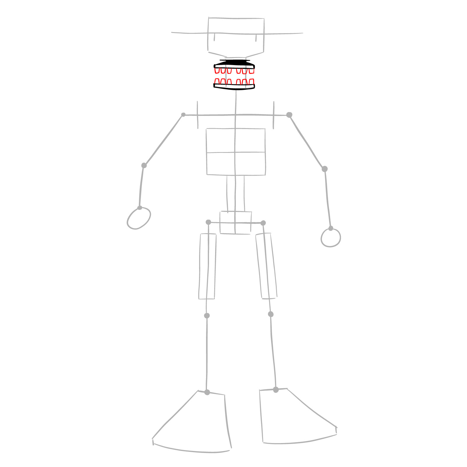 How to draw Endo-02 (FNaF) - step 06