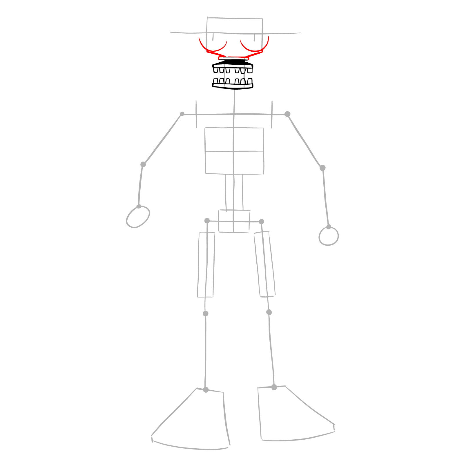How to draw Endo-02 (FNaF) - step 07
