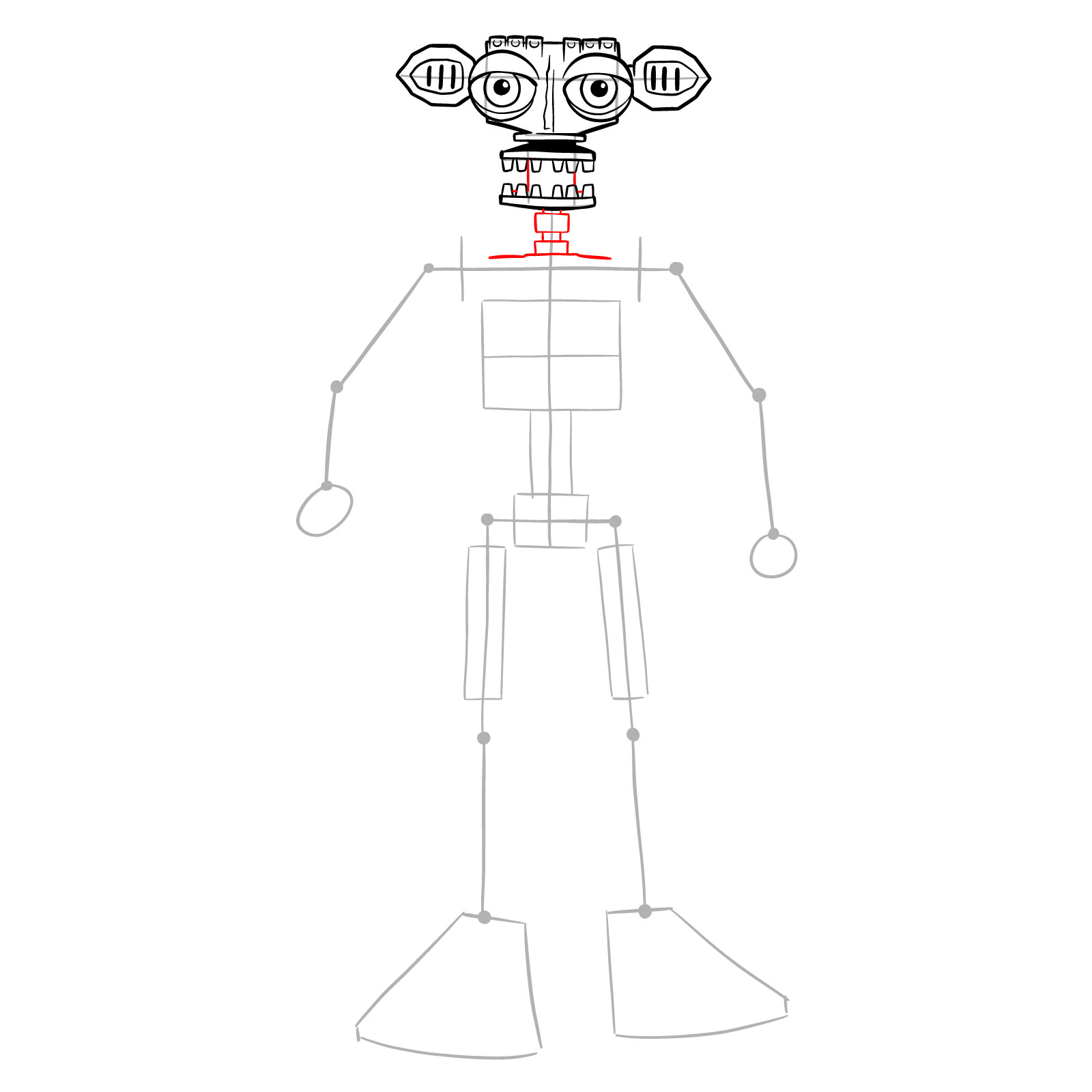 How to draw Endo-02 (FNaF) - step 15
