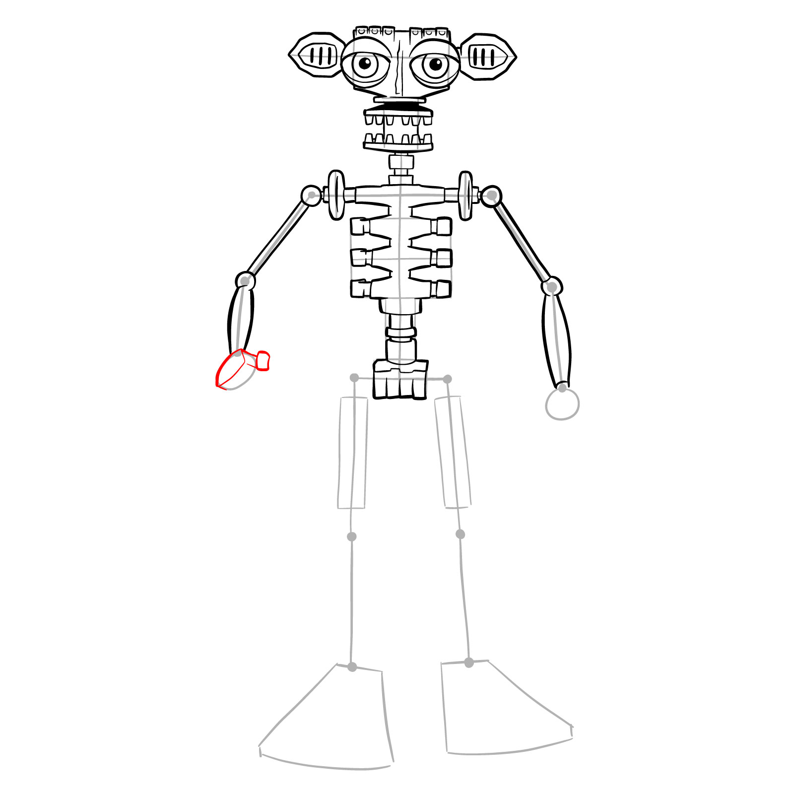 How to draw Endo-02 (FNaF) - step 23