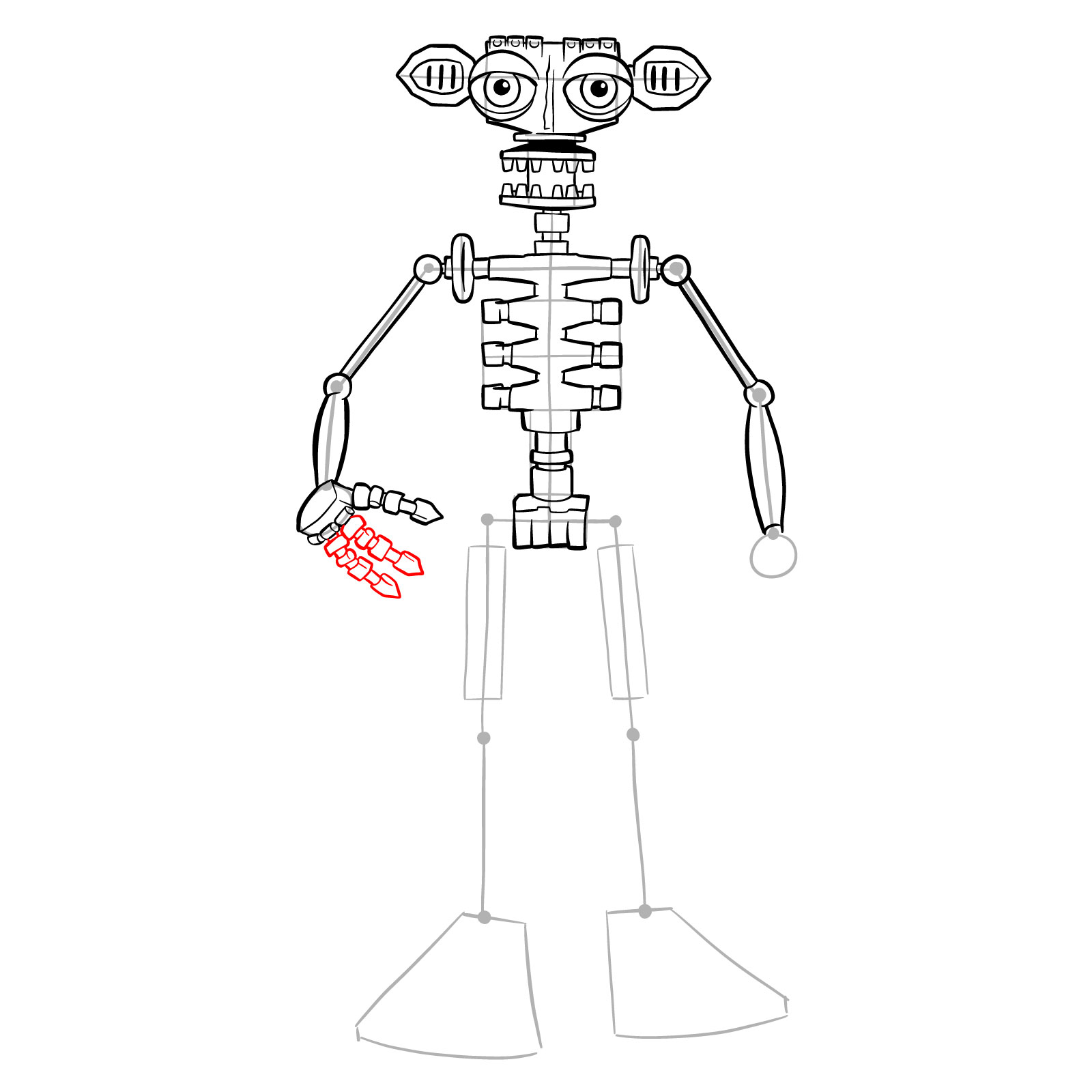 How to draw Endo-02 (FNaF) - step 25