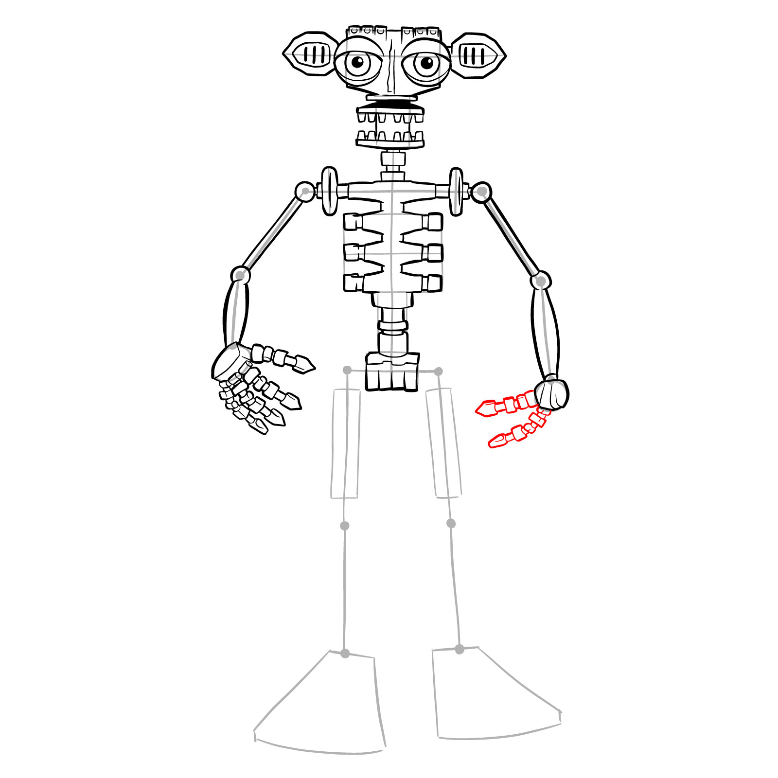 How to draw Endo-02 (FNaF) - step 28