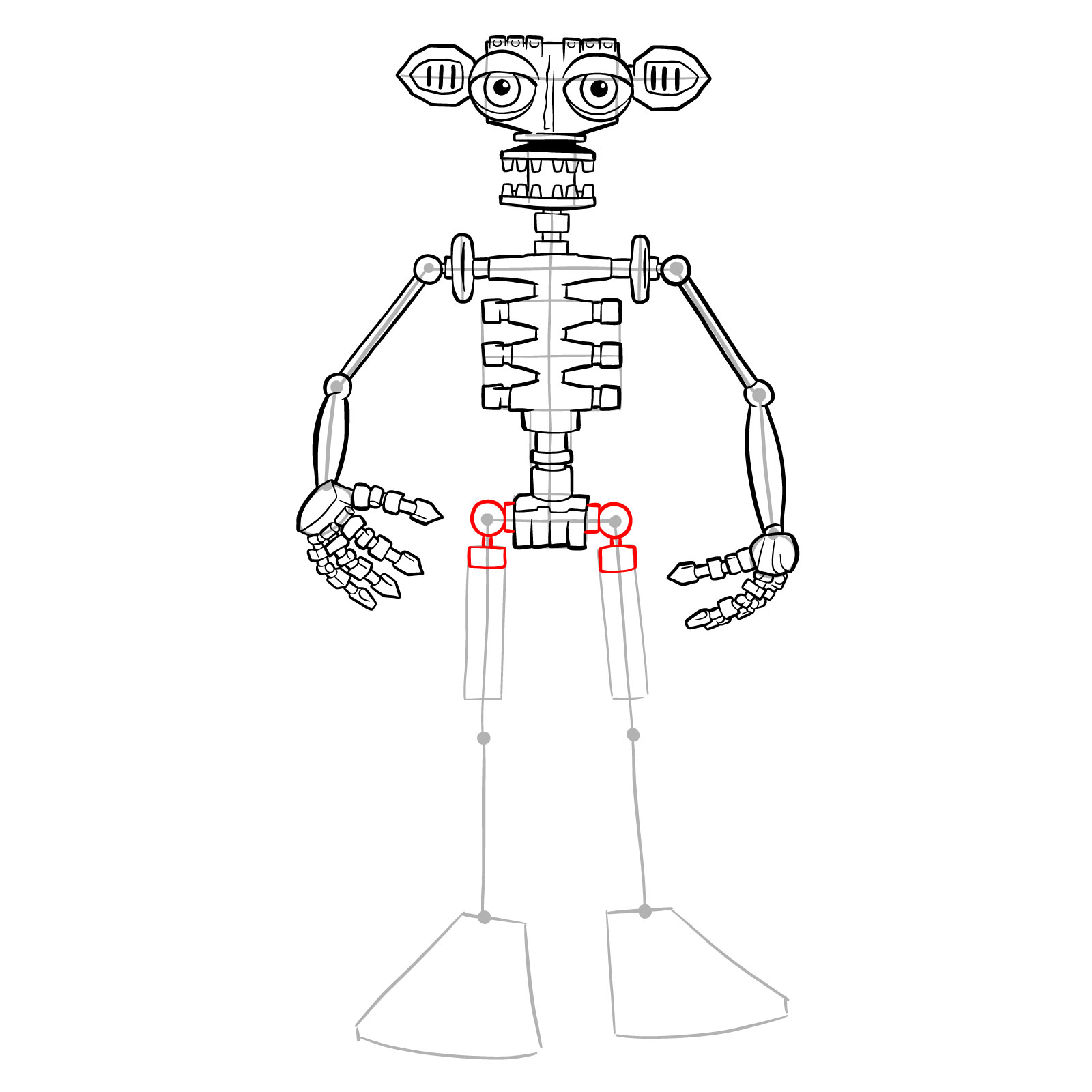 How to draw Endo-02 (FNaF) - step 30