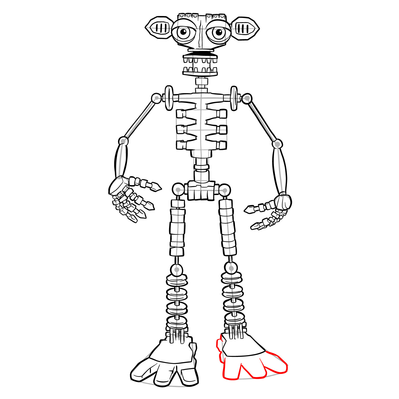 How to draw Endo-02 (FNaF) - step 39