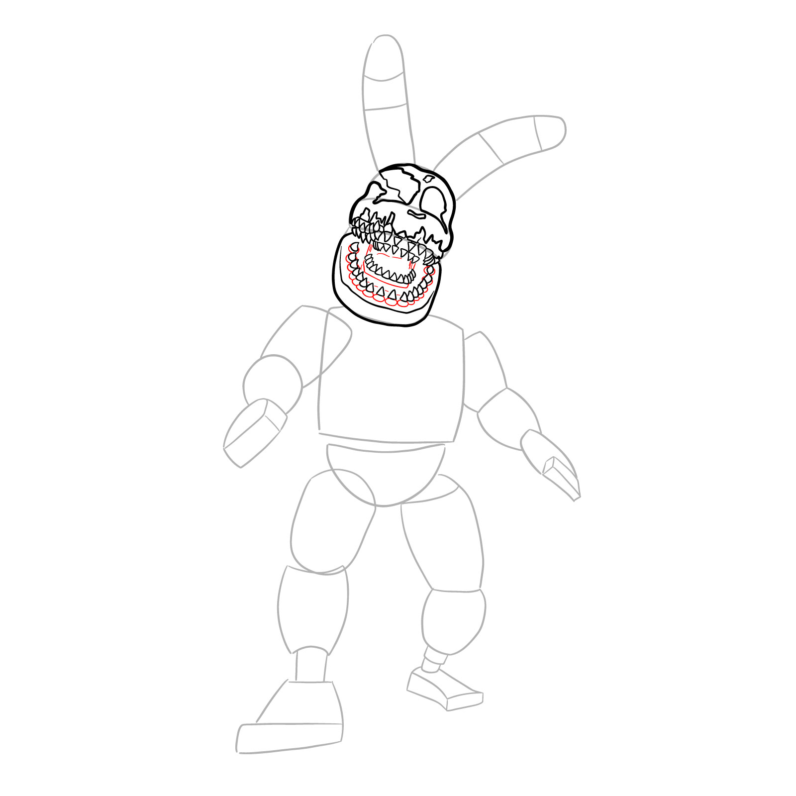 How to Draw Nightmare Bonnie  Five Nights at Freddy's 