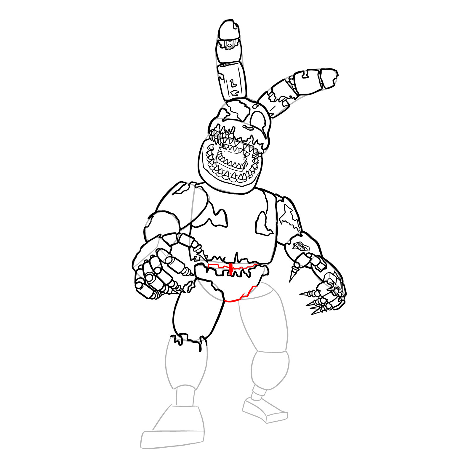 How to draw Jack-O-Bonnie - step 30