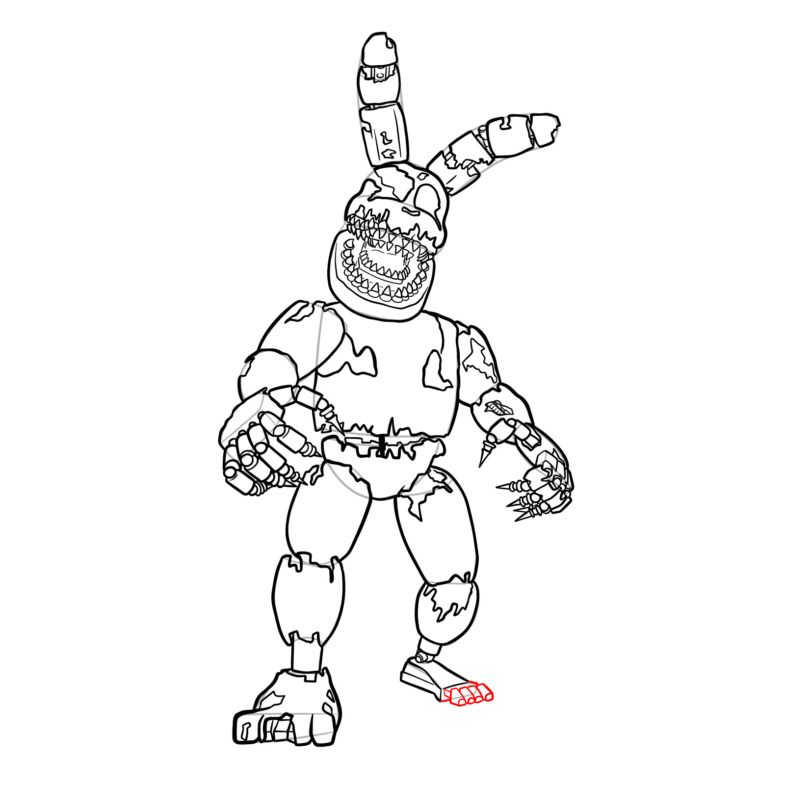 How to draw Jack-O-Bonnie - step 37