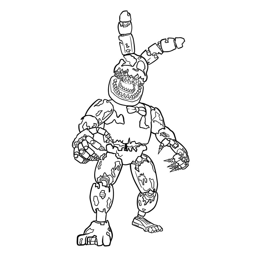 Withered Bonnie FNAF  Fnaf coloring pages, Dog coloring book