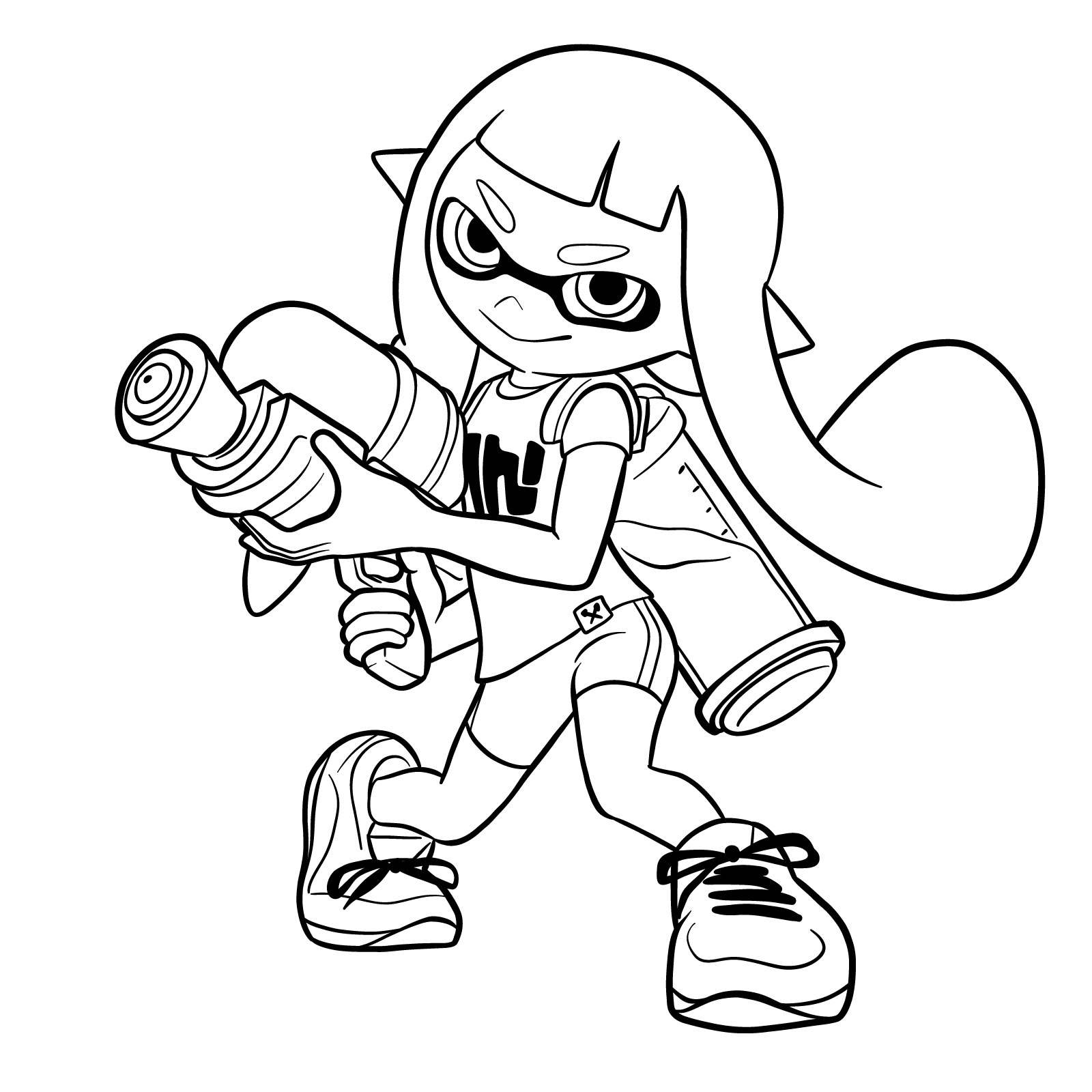 How to draw an Inkling Girl - final step