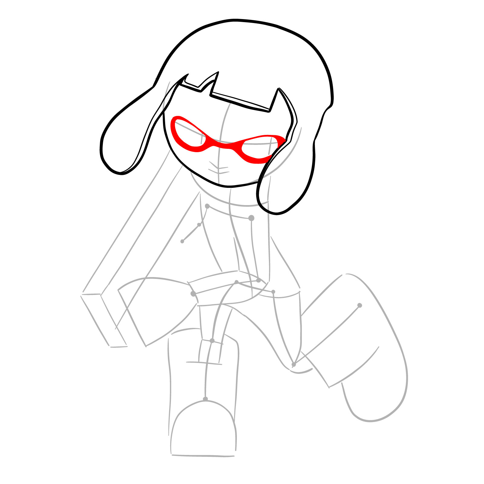 How to draw a Splatoon Agent 4 - step 08