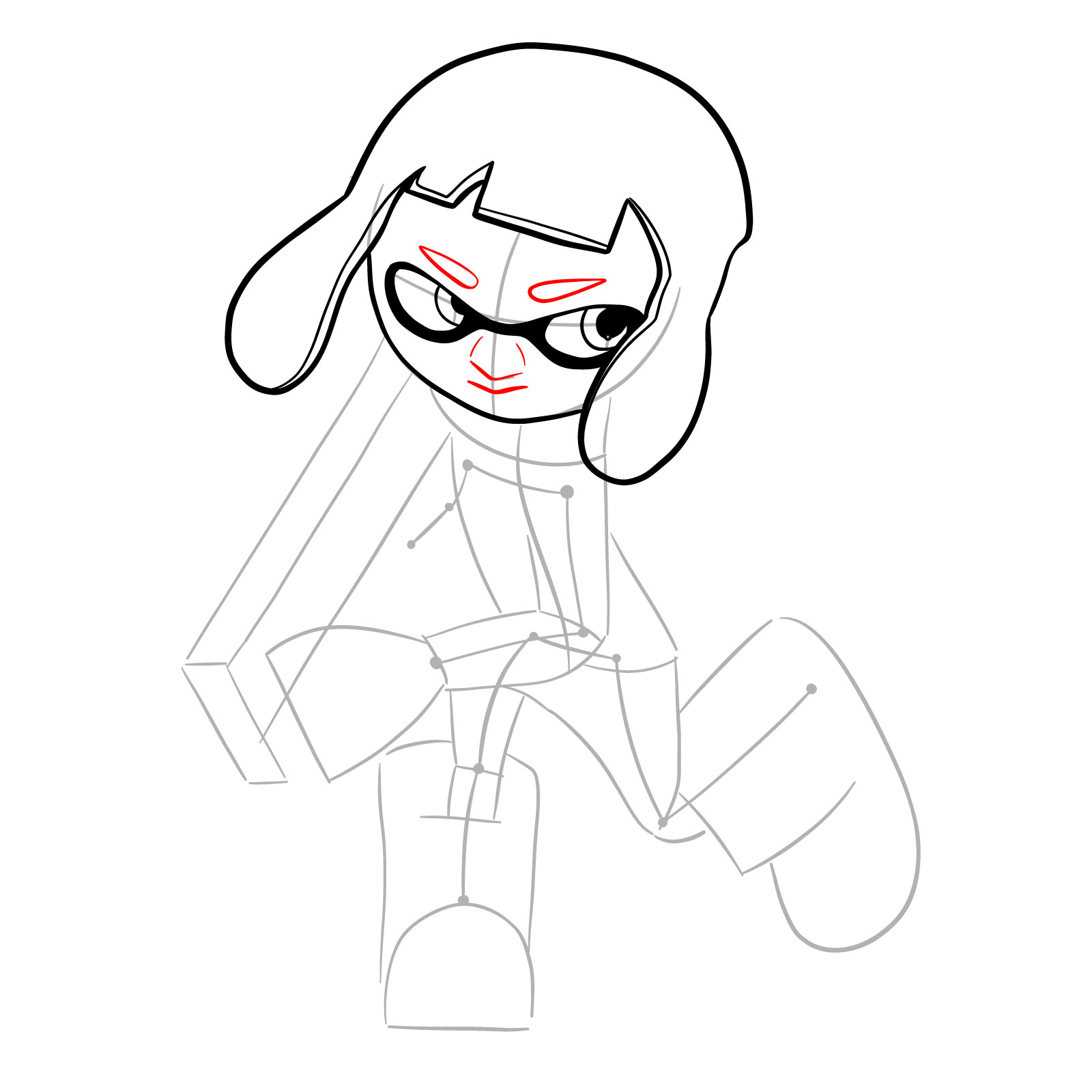 How to draw a Splatoon Agent 4 - step 10