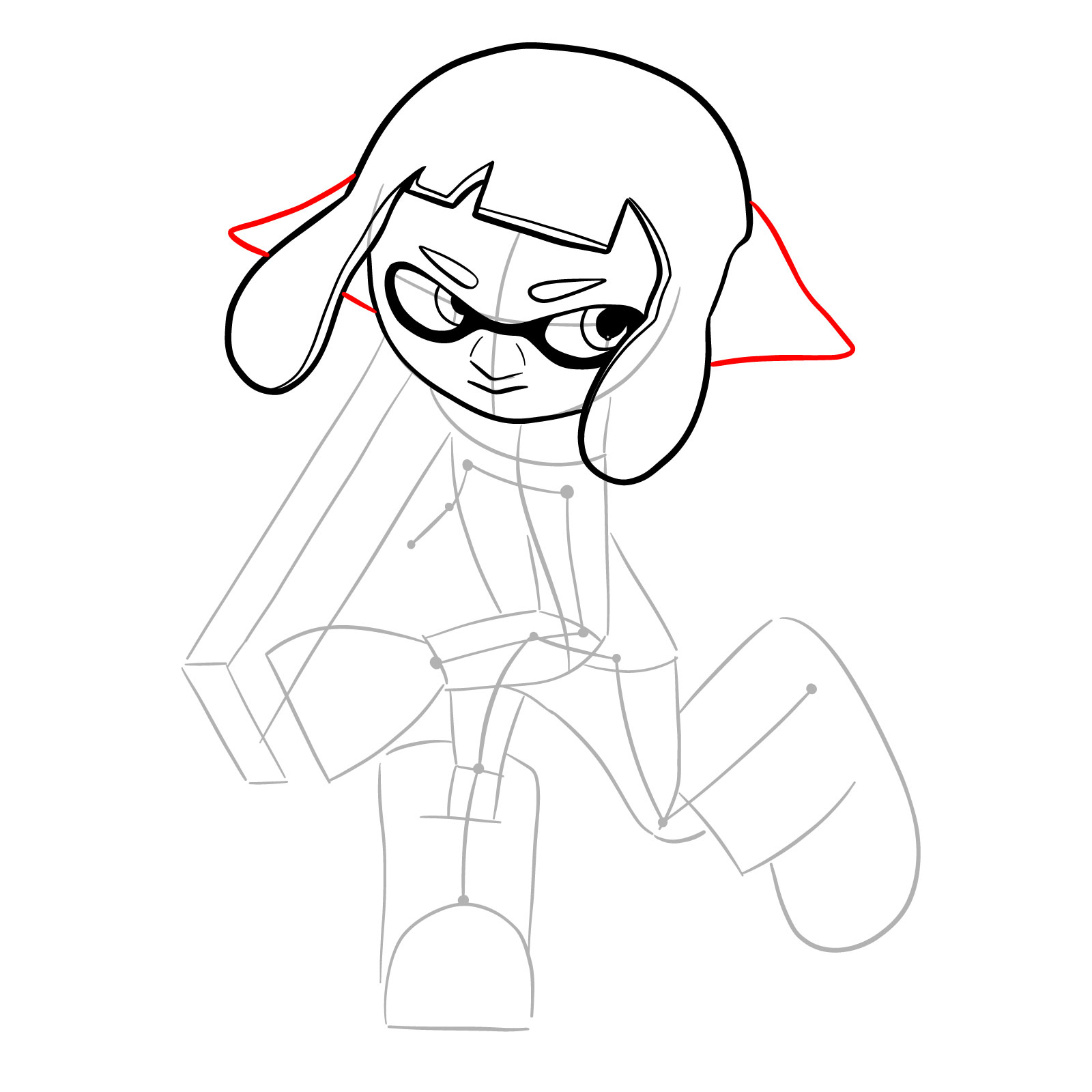 How to draw a Splatoon Agent 4 - step 11