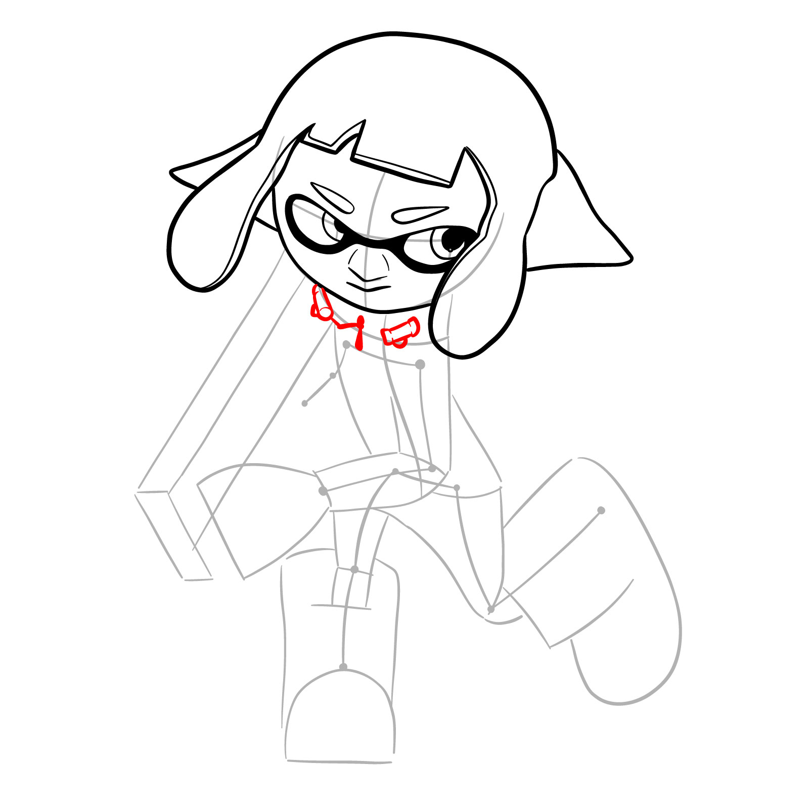 How to draw a Splatoon Agent 4 - step 12