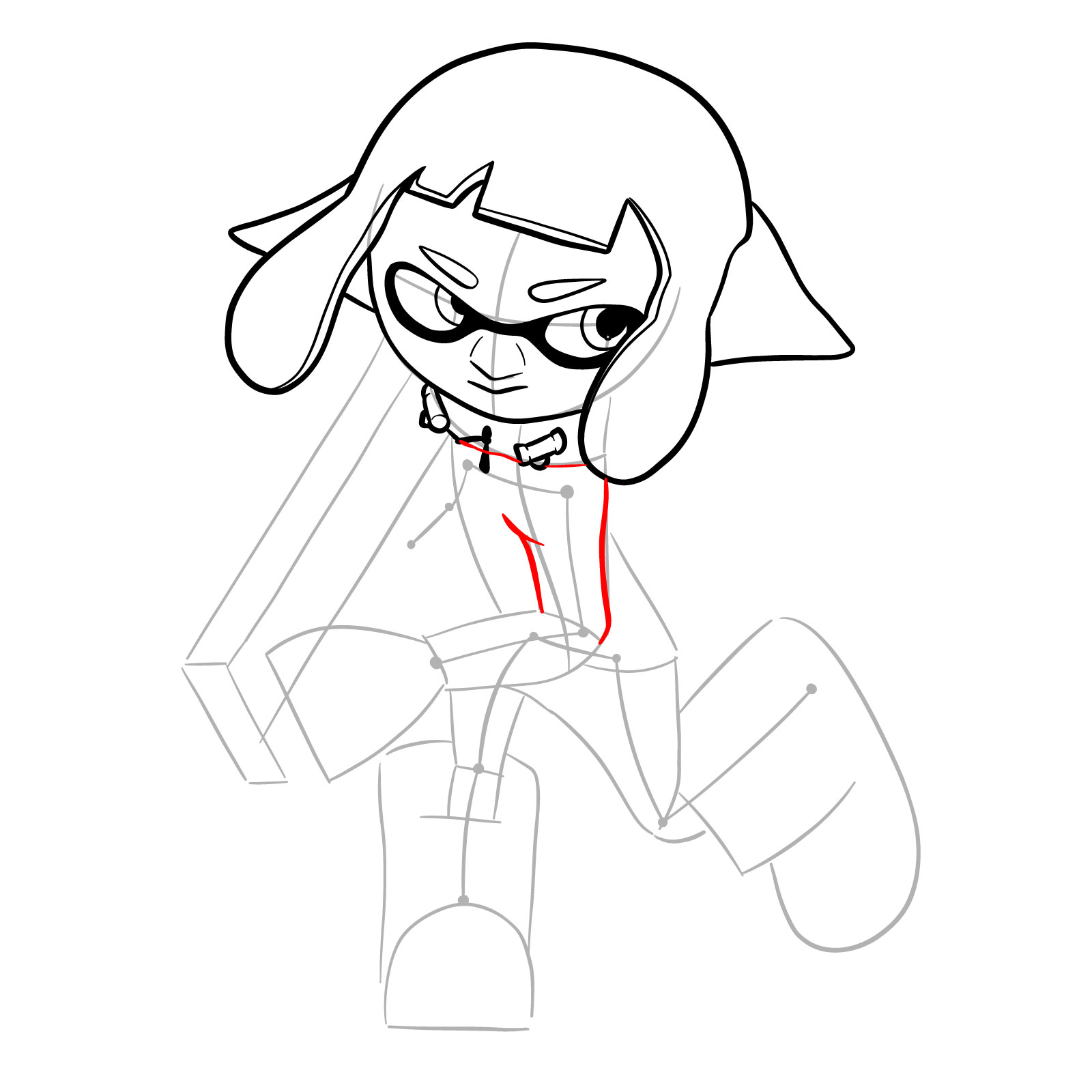 How to draw a Splatoon Agent 4 - step 13