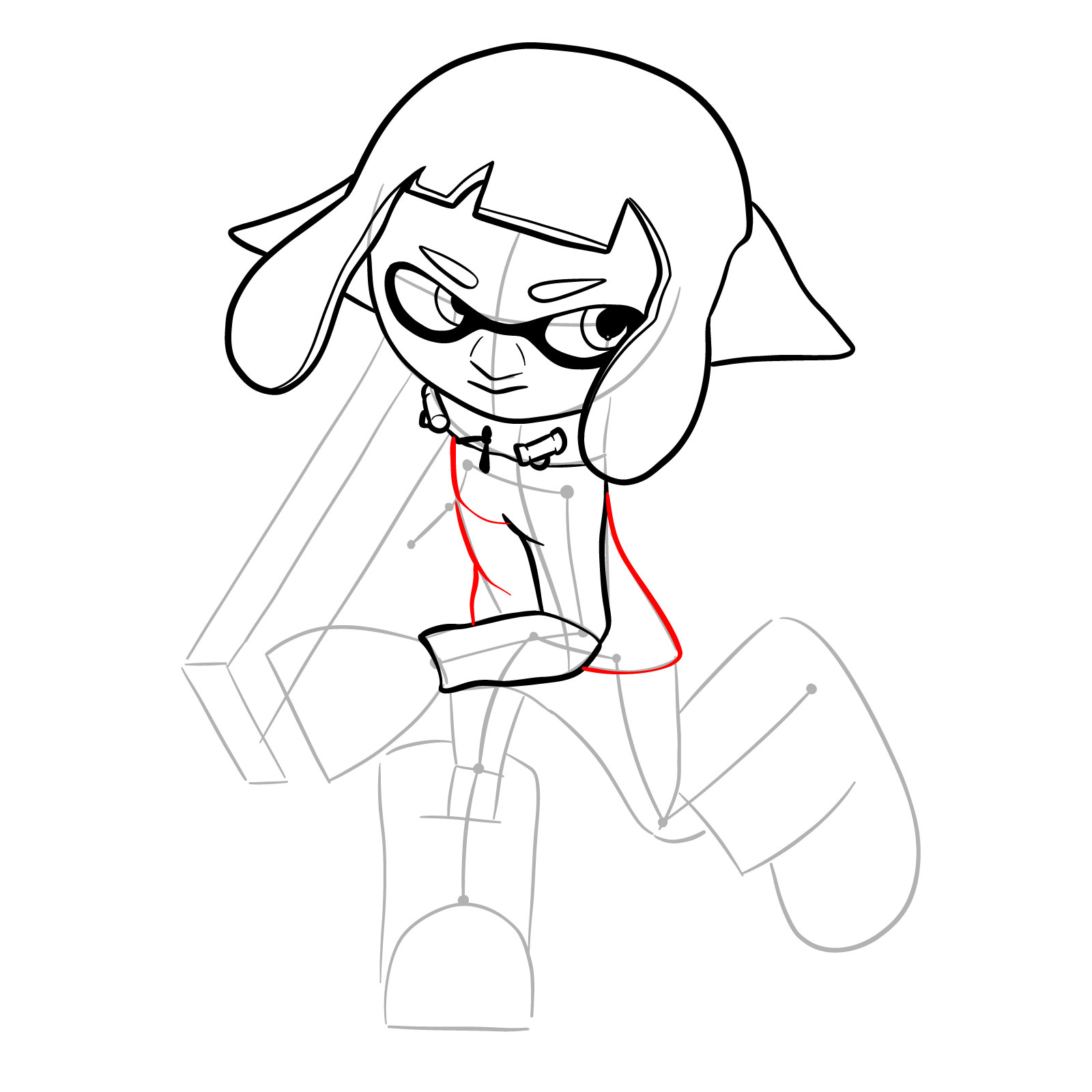 How to draw a Splatoon Agent 4 - step 15