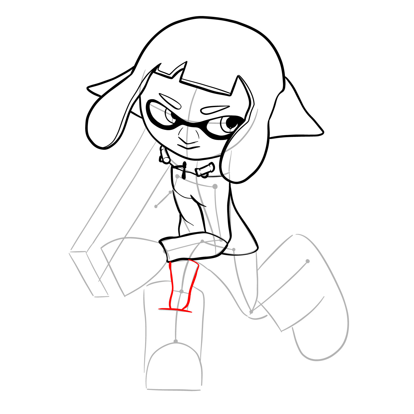 How to draw a Splatoon Agent 4 - step 16