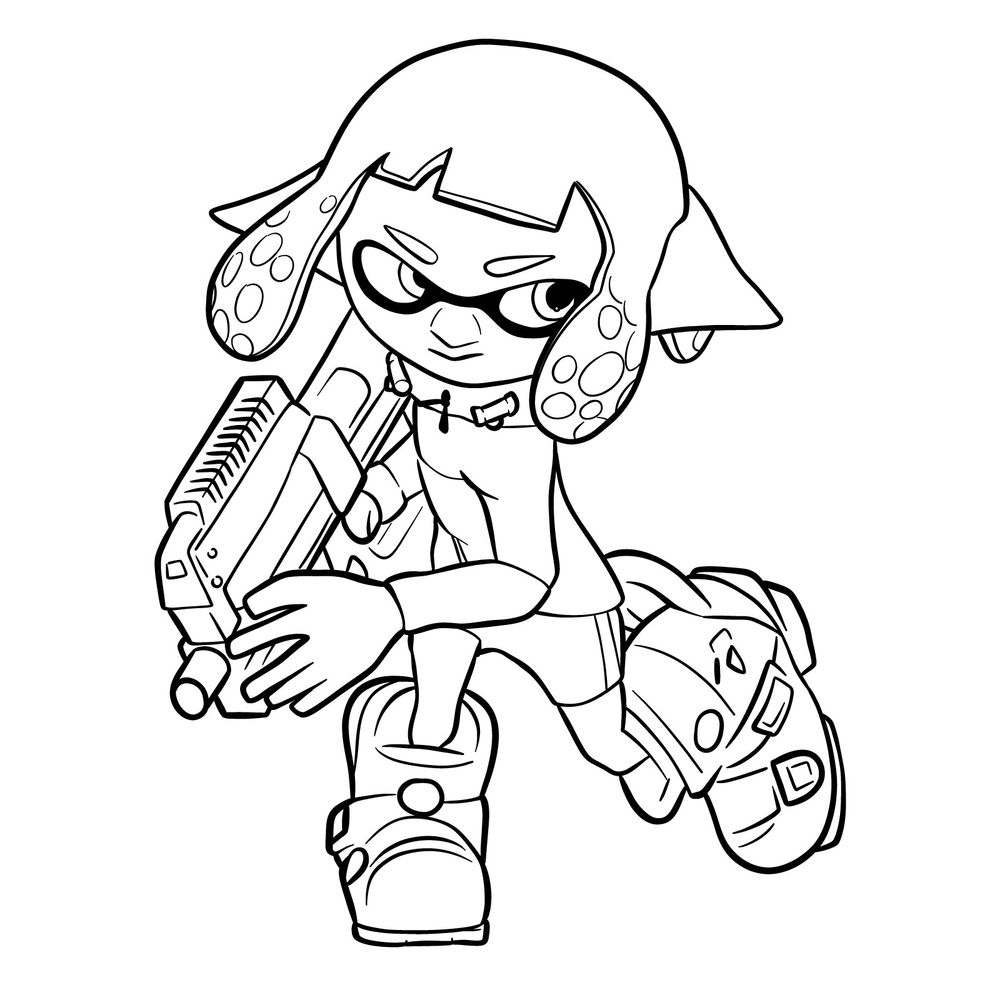 How to draw a Splatoon Agent 4