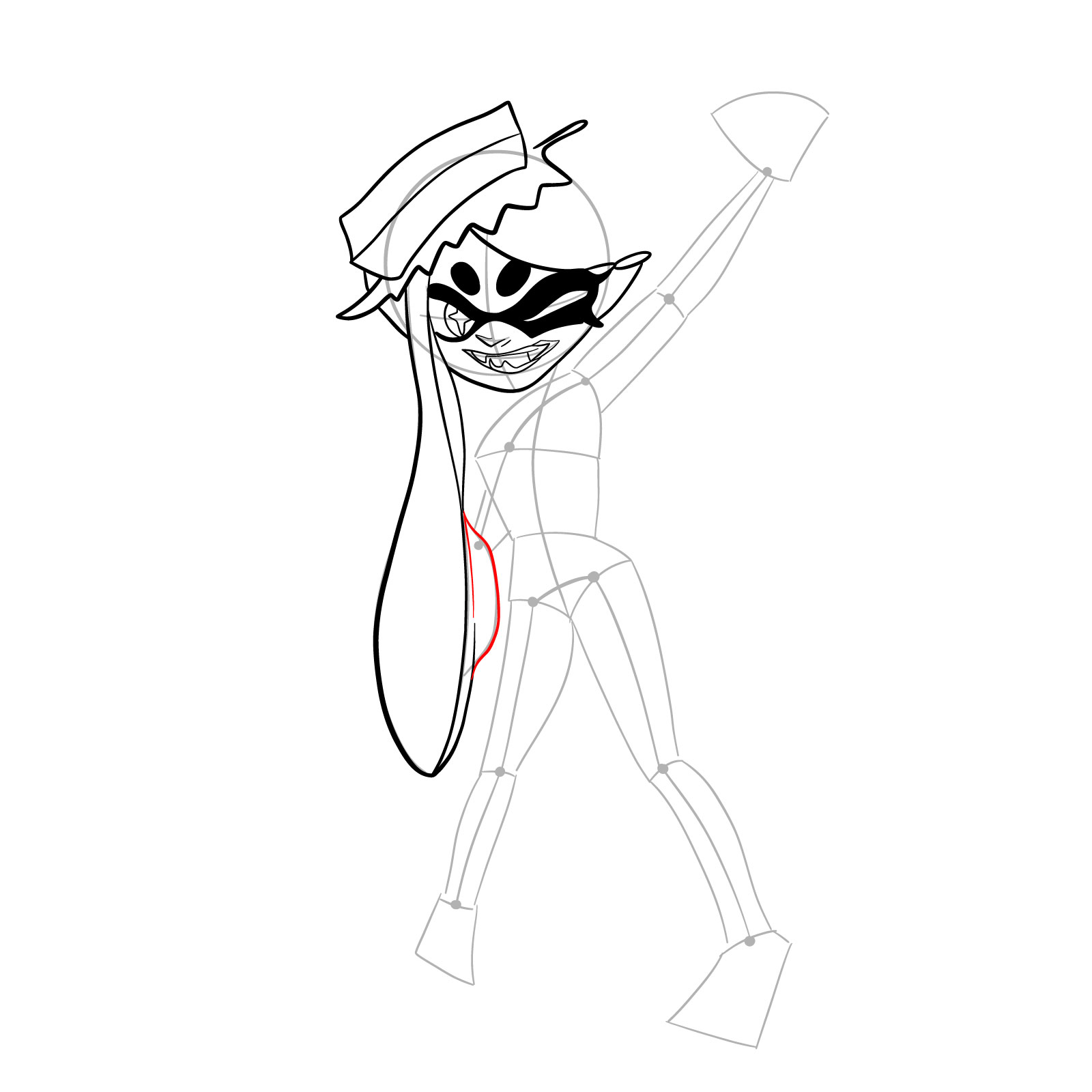 How to draw Callie from Splatoon 3 - step 14