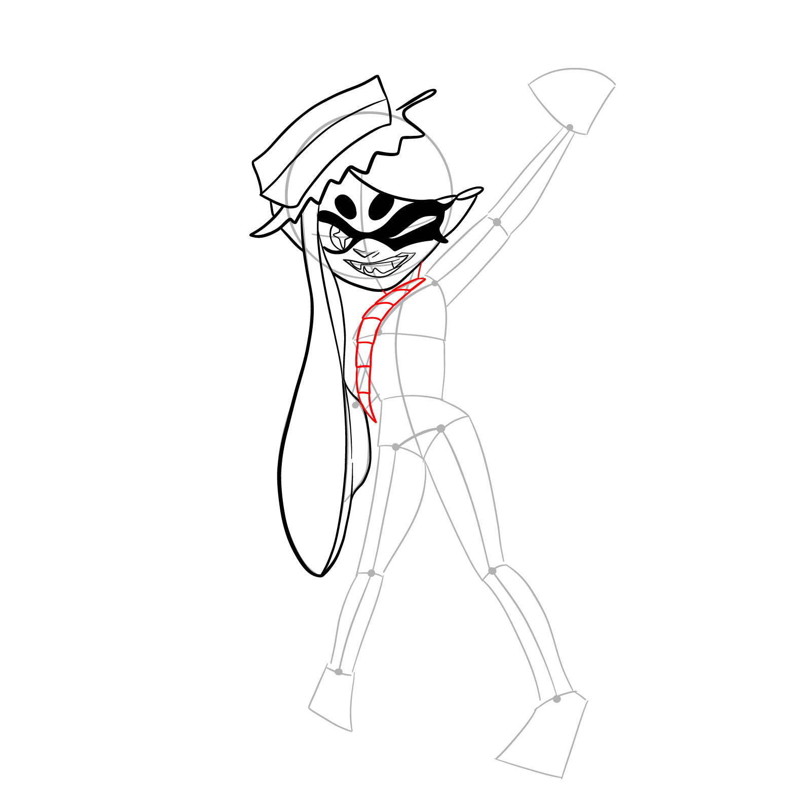 How to draw Callie from Splatoon 3 - step 15
