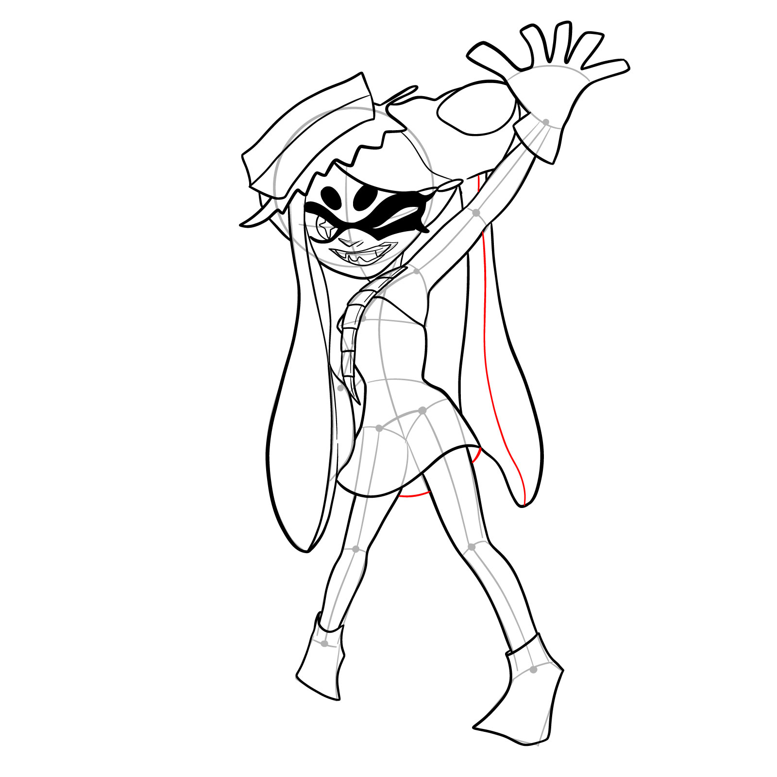 How to draw Callie from Splatoon 3 - step 24