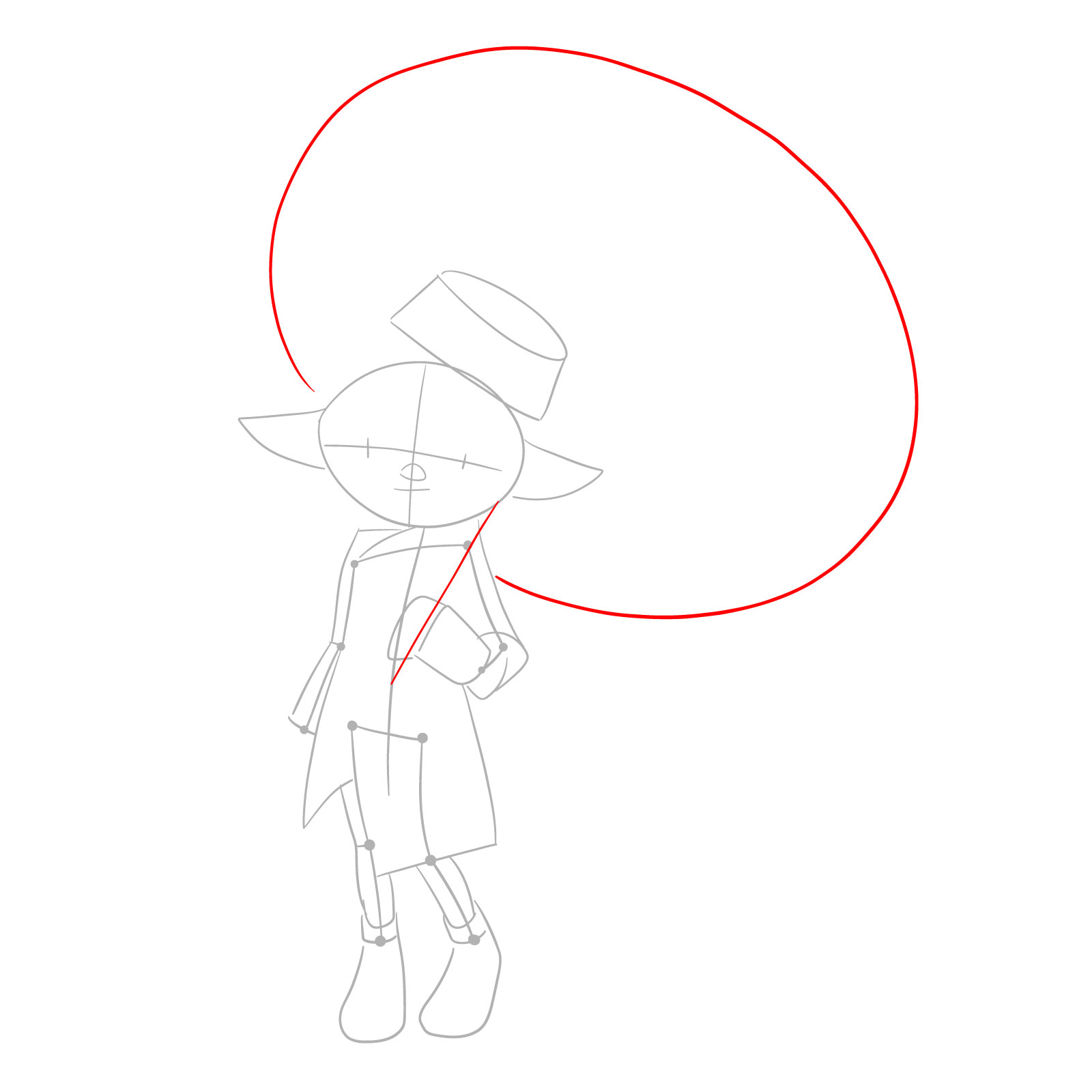How to draw Marie from Splatoon 3 - step 03