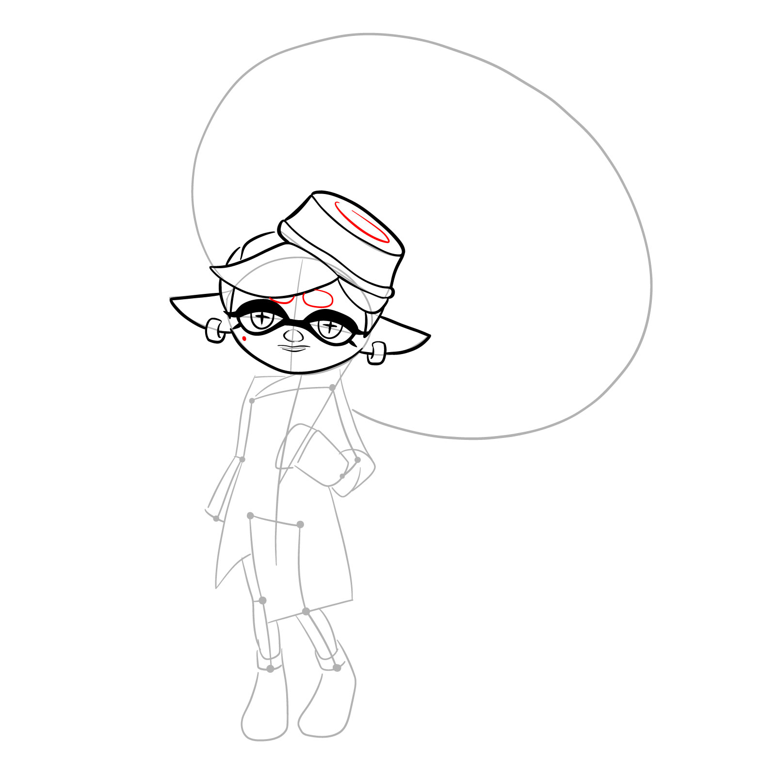 How to draw Marie from Splatoon 3 - step 12