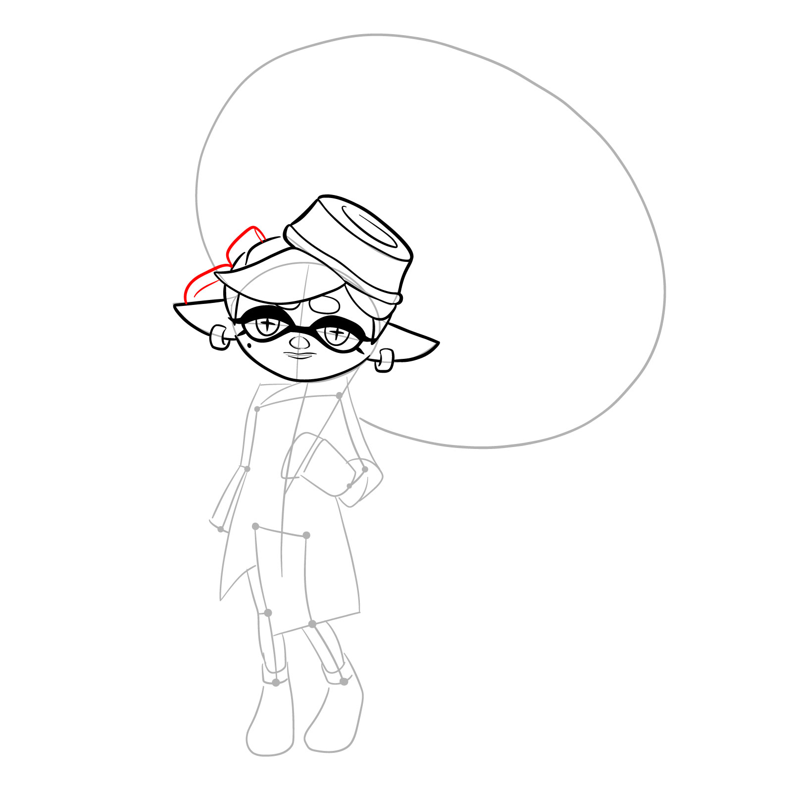 How to draw Marie from Splatoon 3 - step 13