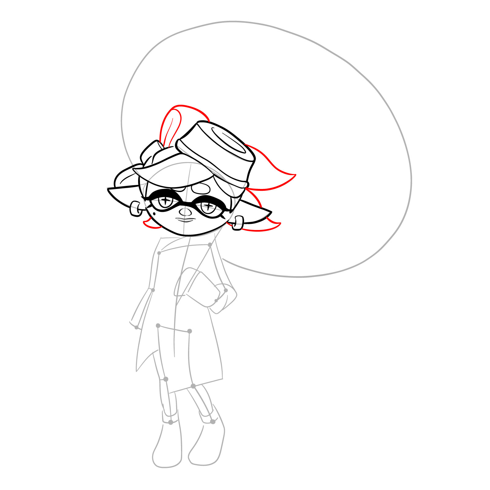 How to draw Marie from Splatoon 3 - step 14