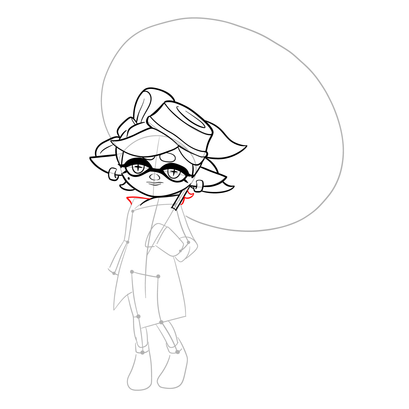 How to draw Marie from Splatoon 3 - step 16