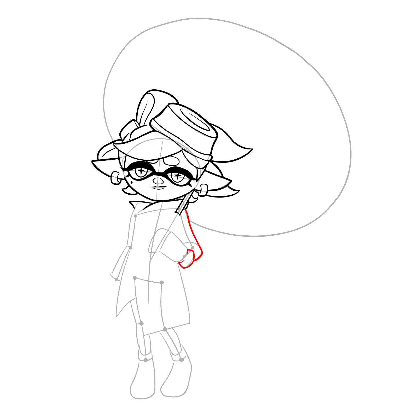 How to draw Marie from Splatoon 3 - step 17