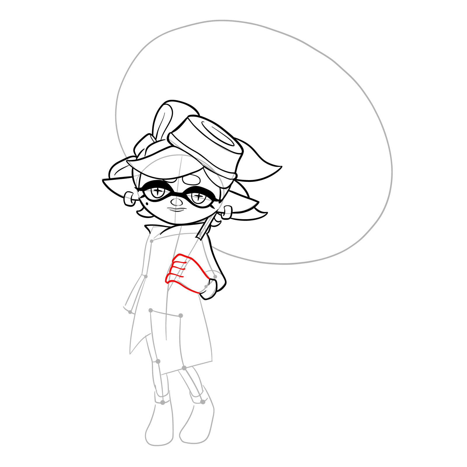 How to draw Marie from Splatoon 3 - step 18
