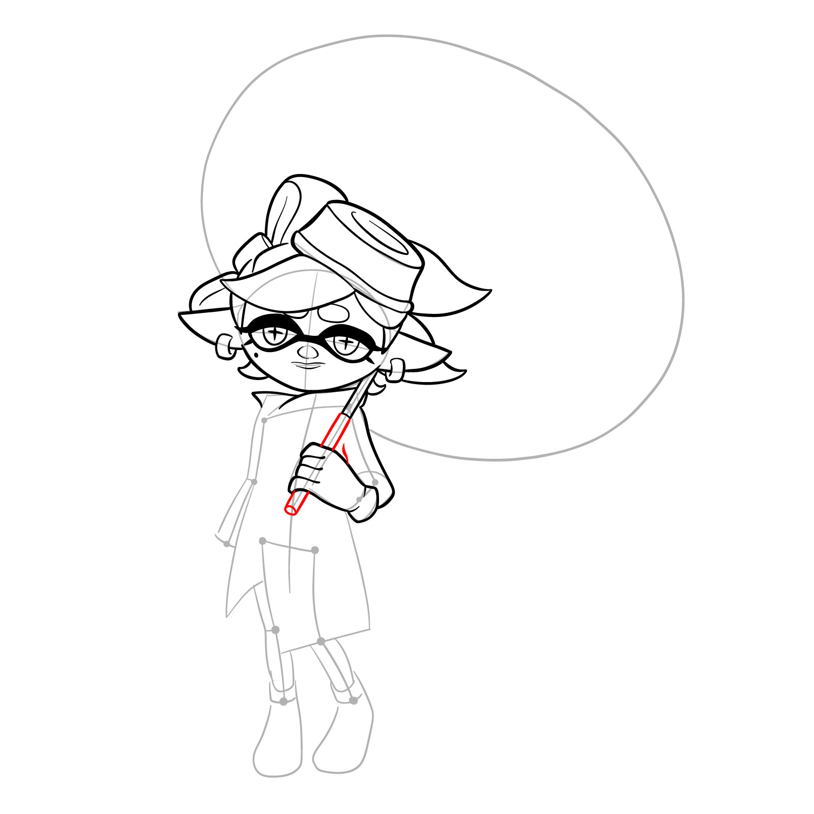 How to draw Marie from Splatoon 3 - step 19