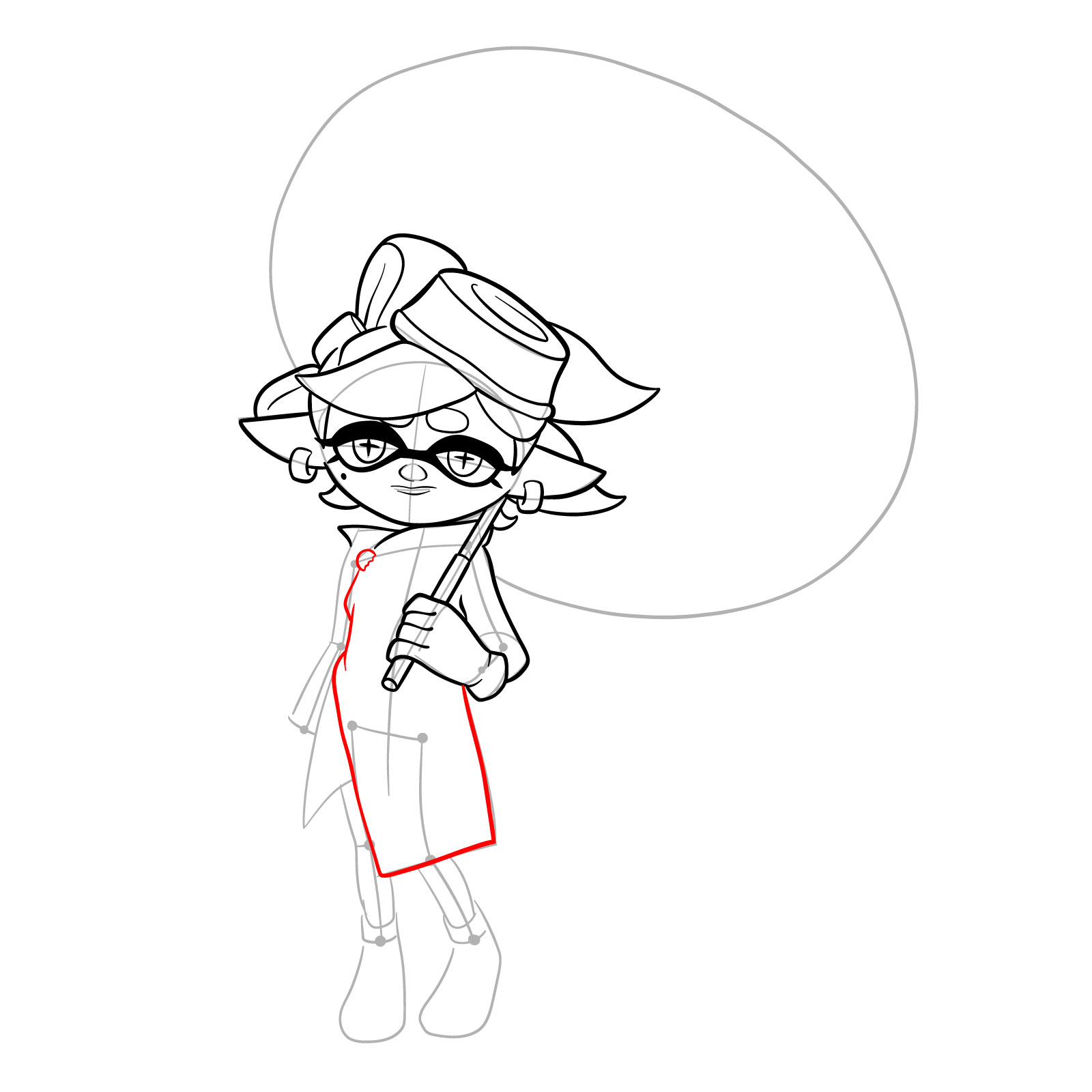 How to draw Marie from Splatoon 3 - step 20